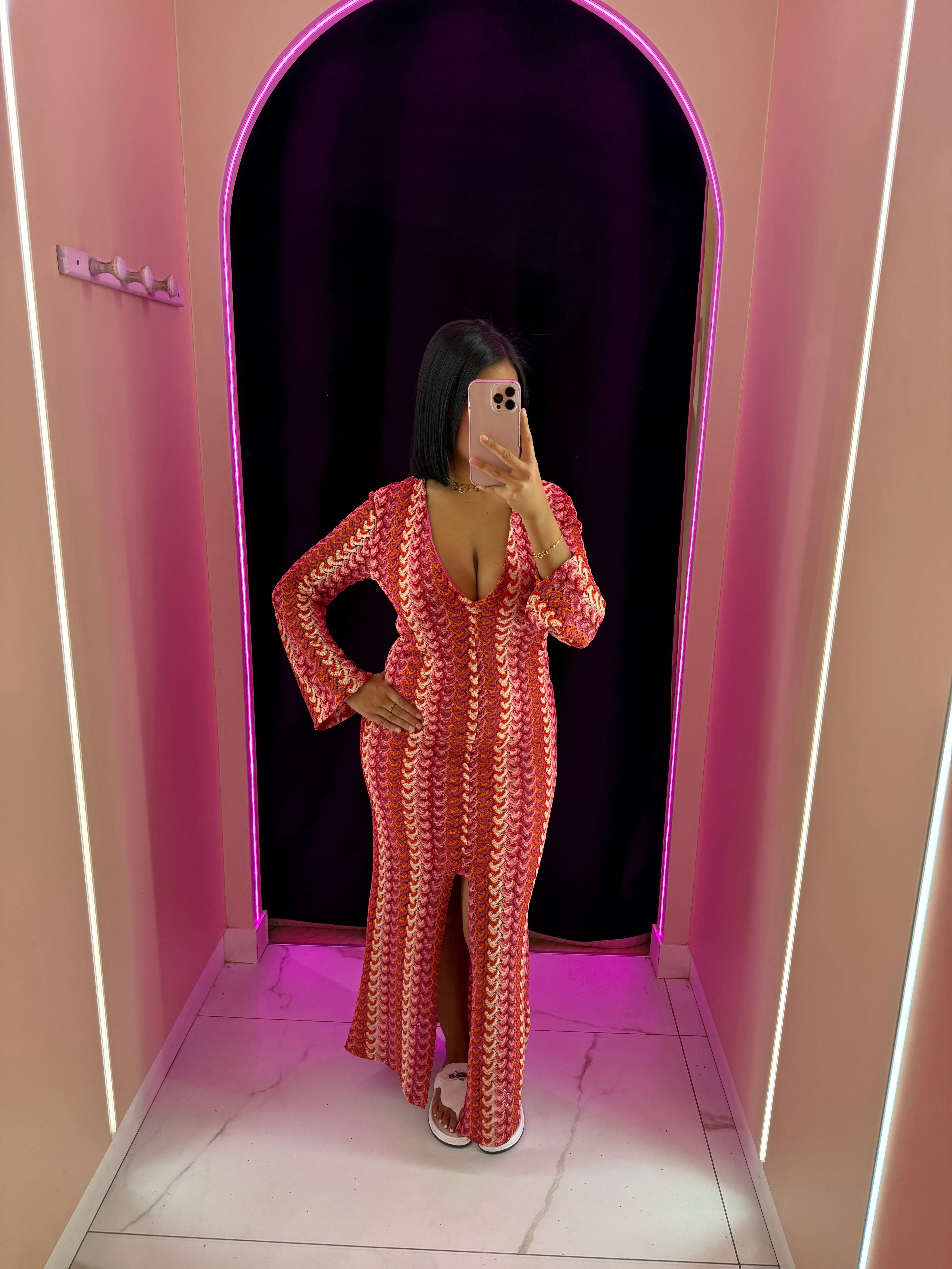 Robe crochet rose