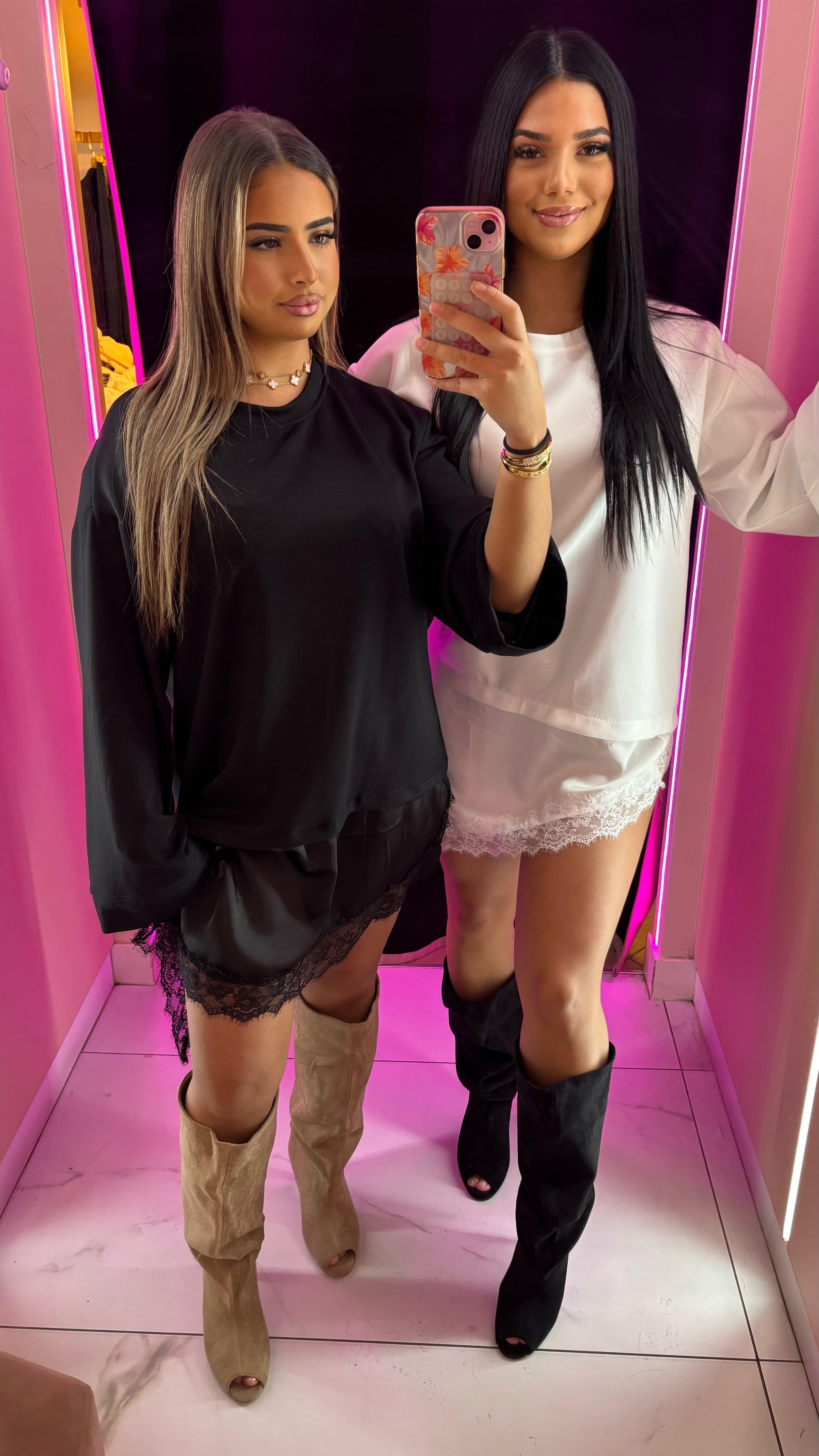Pull dentelle long