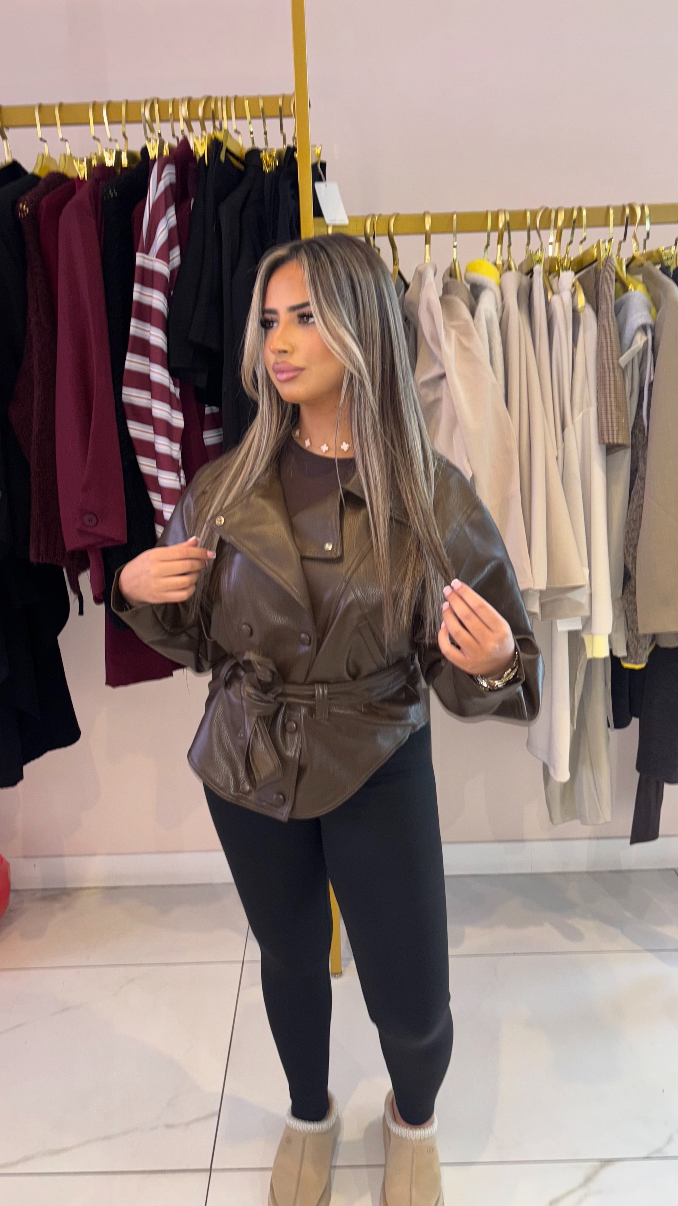 Veste simili pépite oversize taille unique