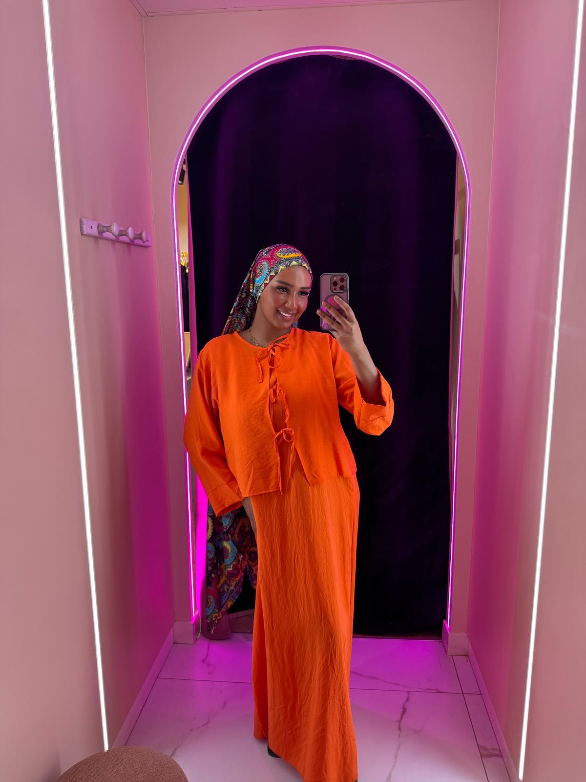 Robe avec gilet à Noeud amovible