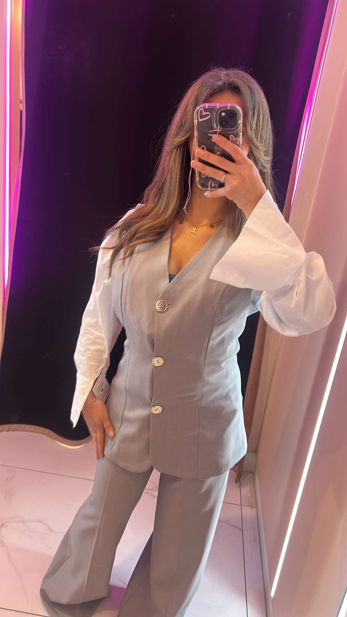 Ensemble blazer sans manche