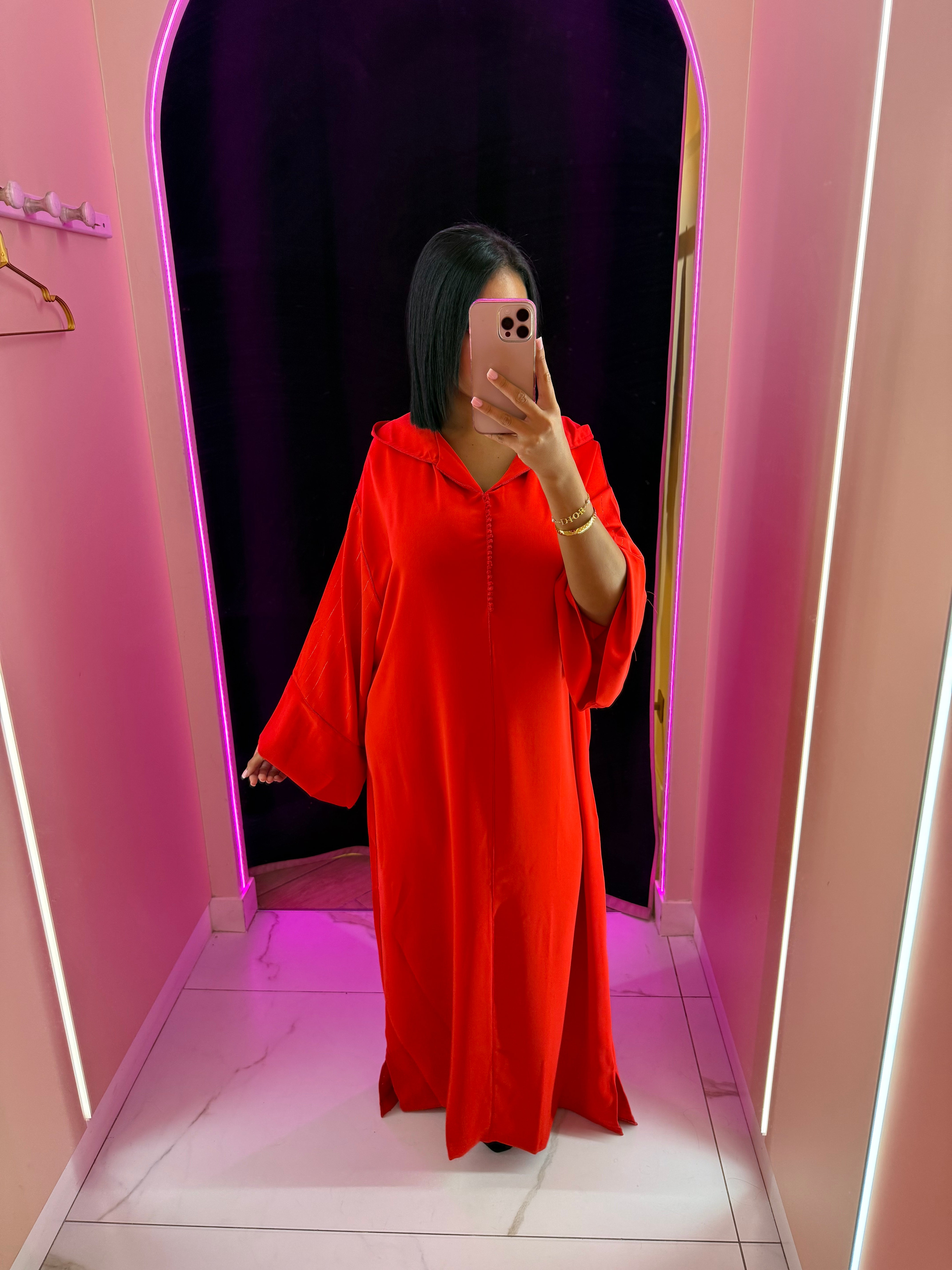 Jellaba marocaine crêpe de soie