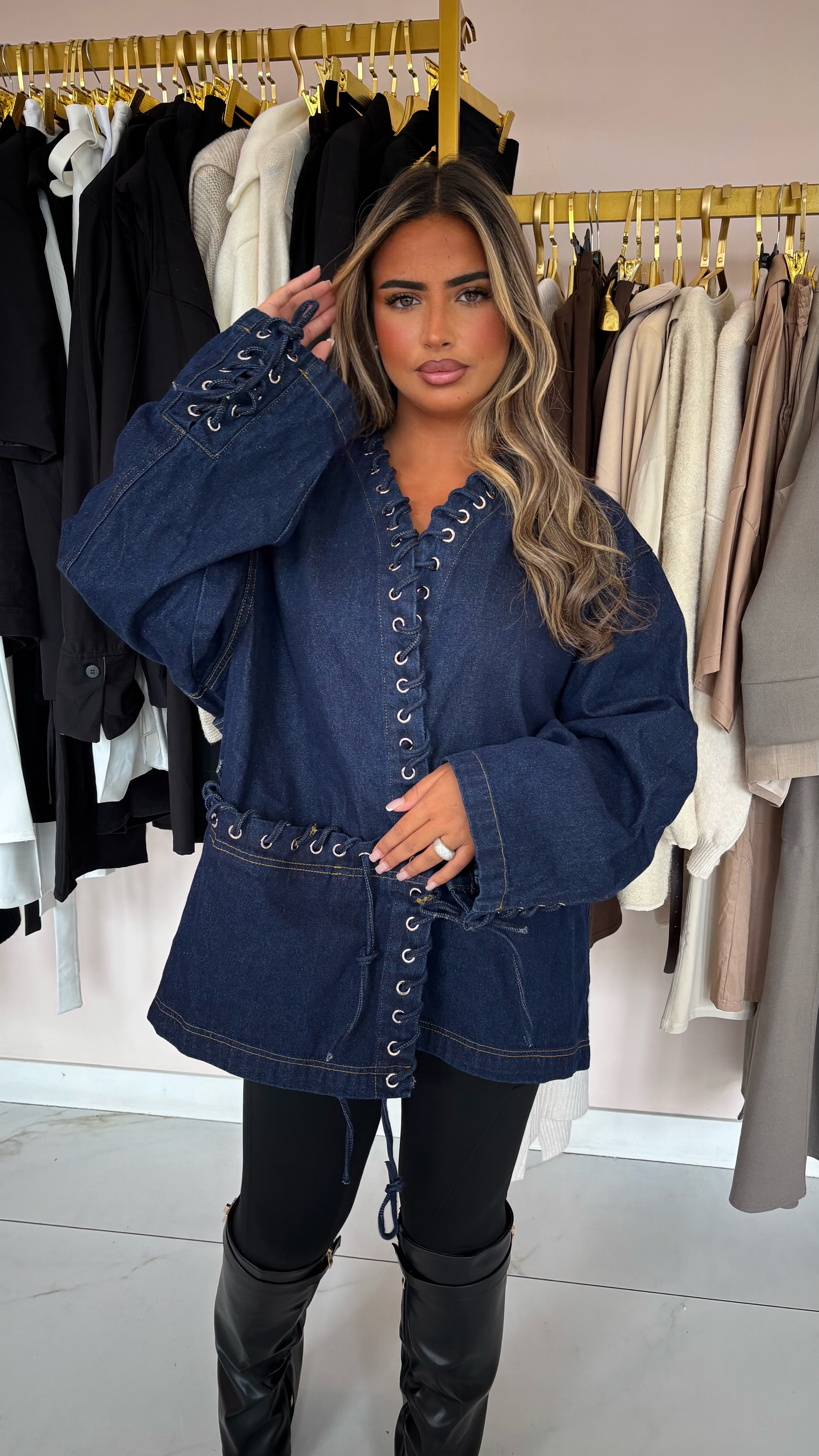 Veste tressé en jean