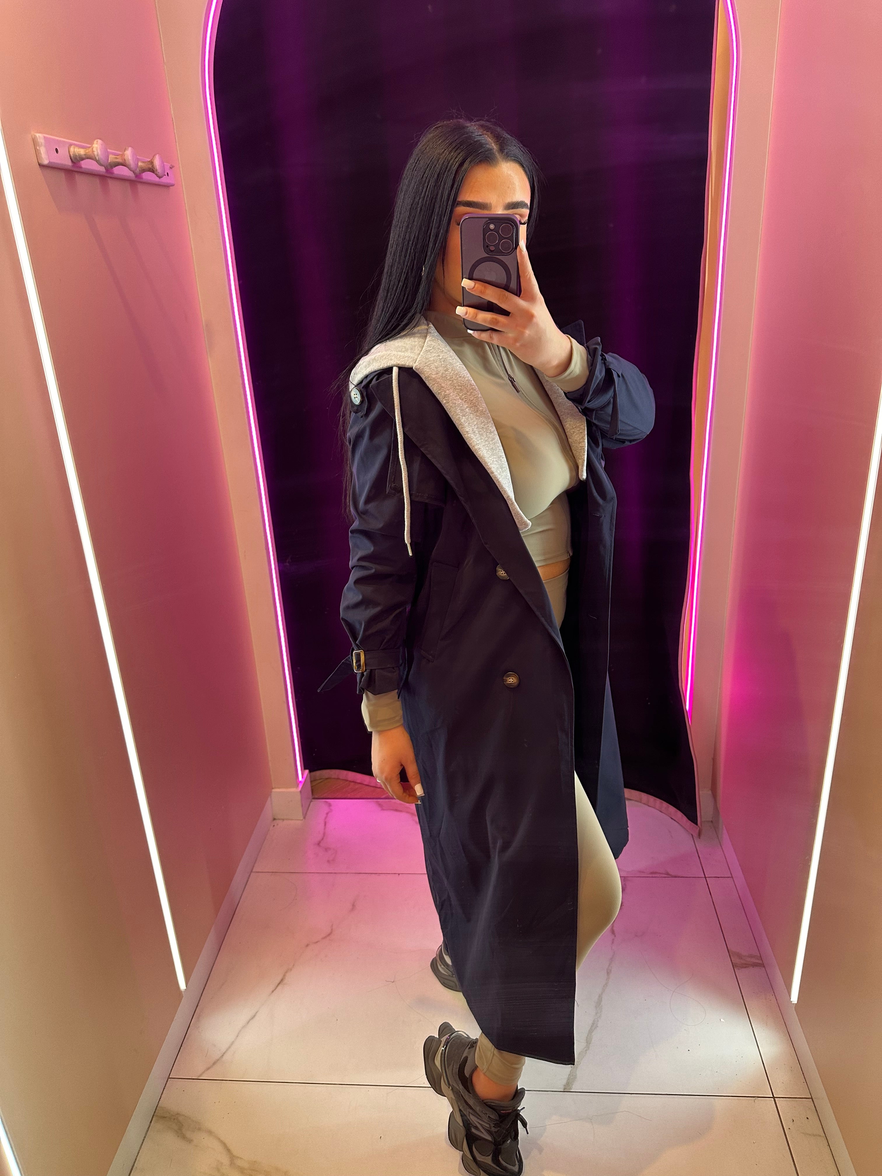 Veste trench à capuche