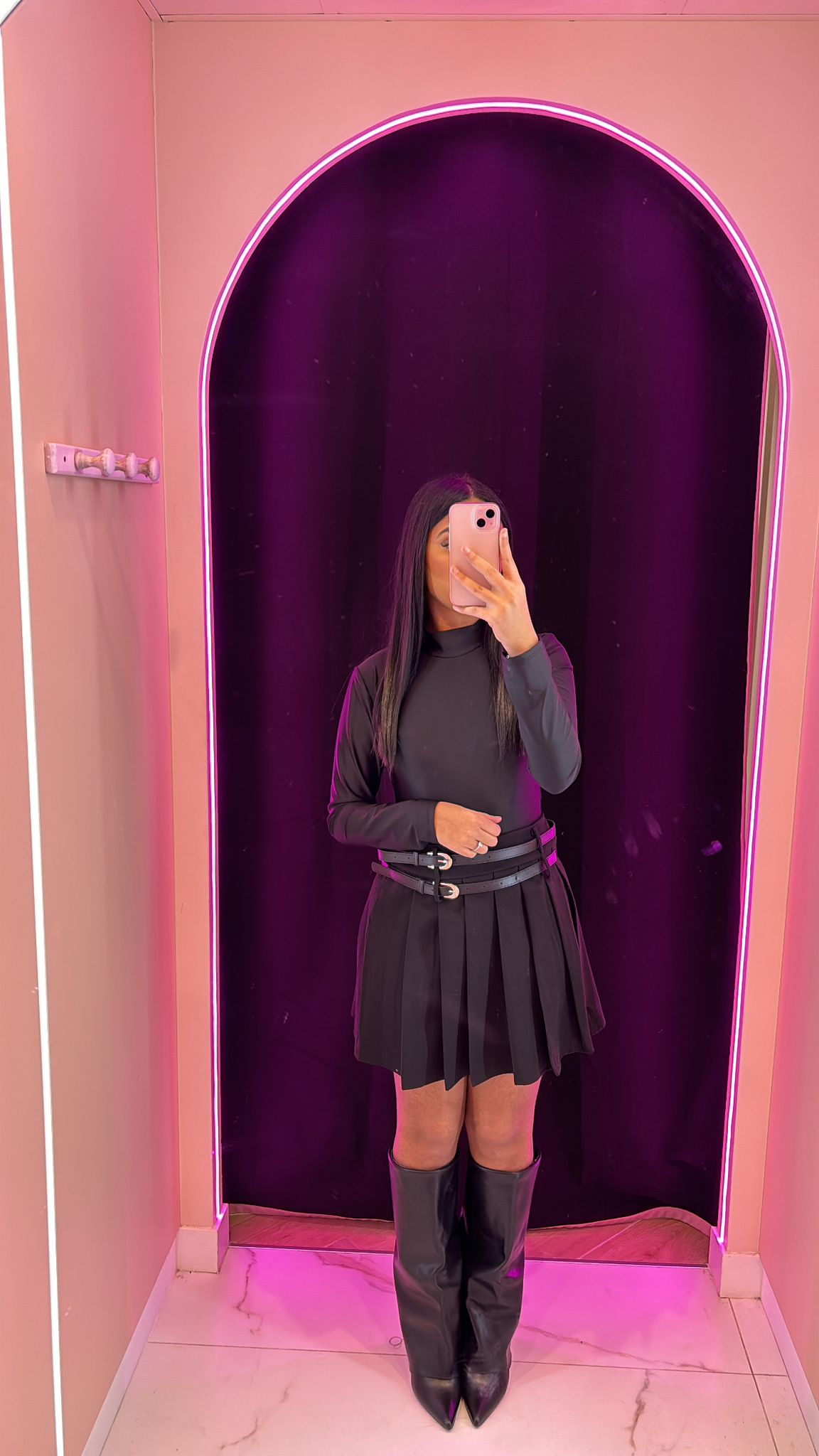 Jupe écolière double ceinture