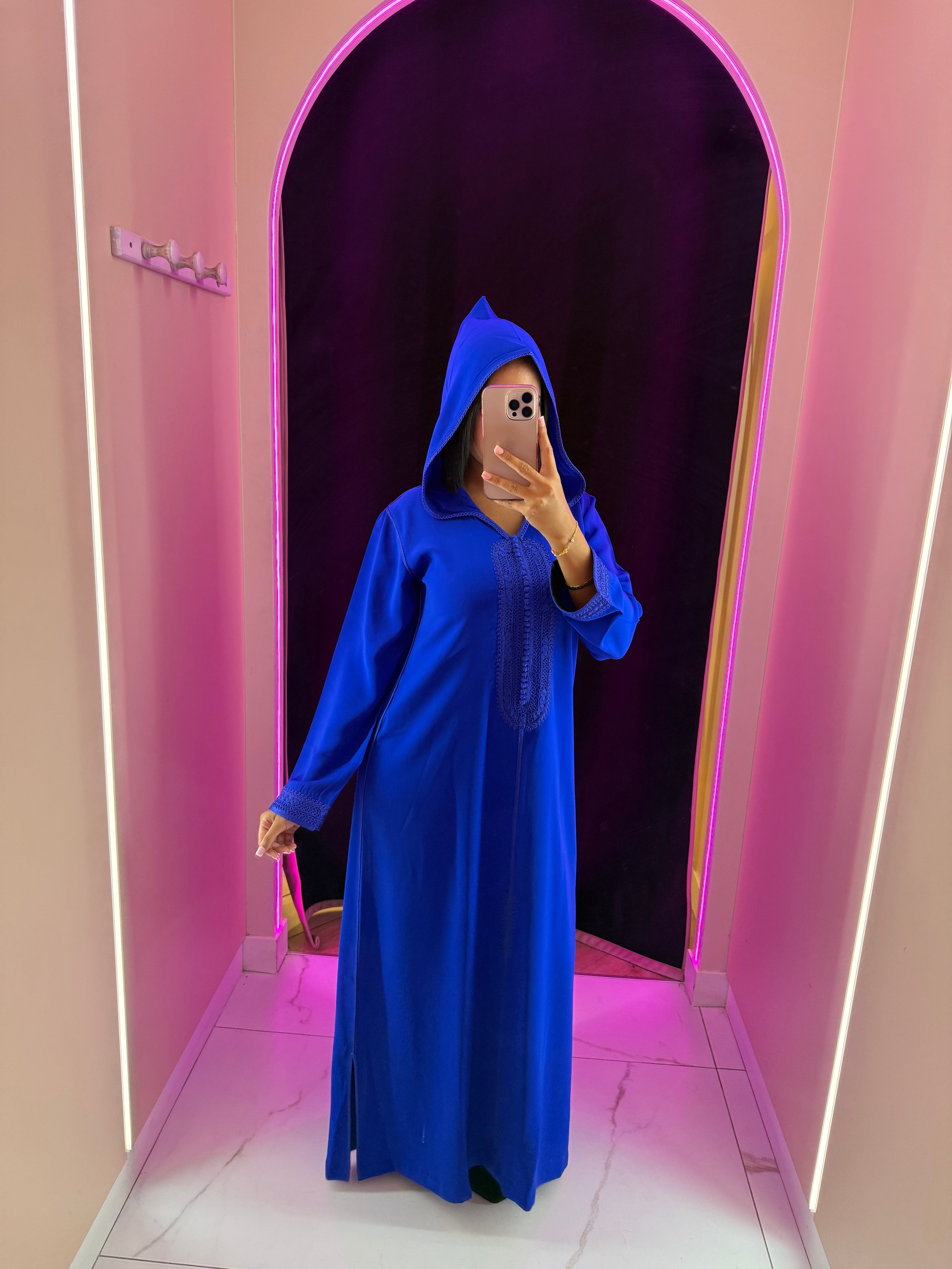 Jellaba marocaine crêpe de soie