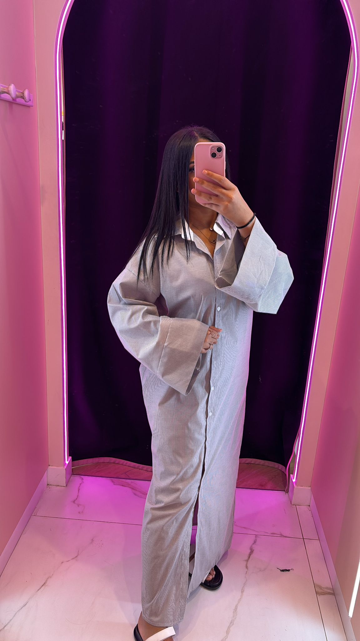 Robe chemise à rayure