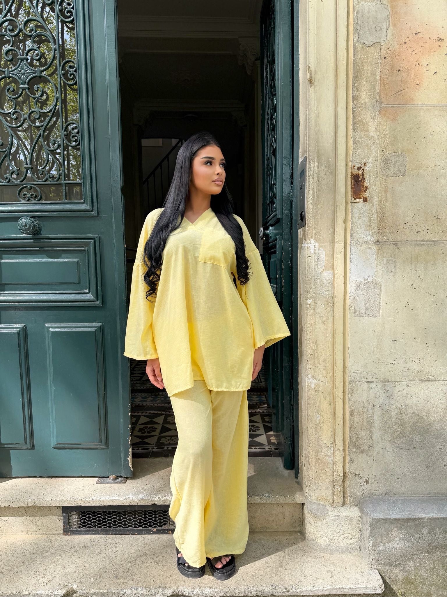 Magnifique ensemble effet lin