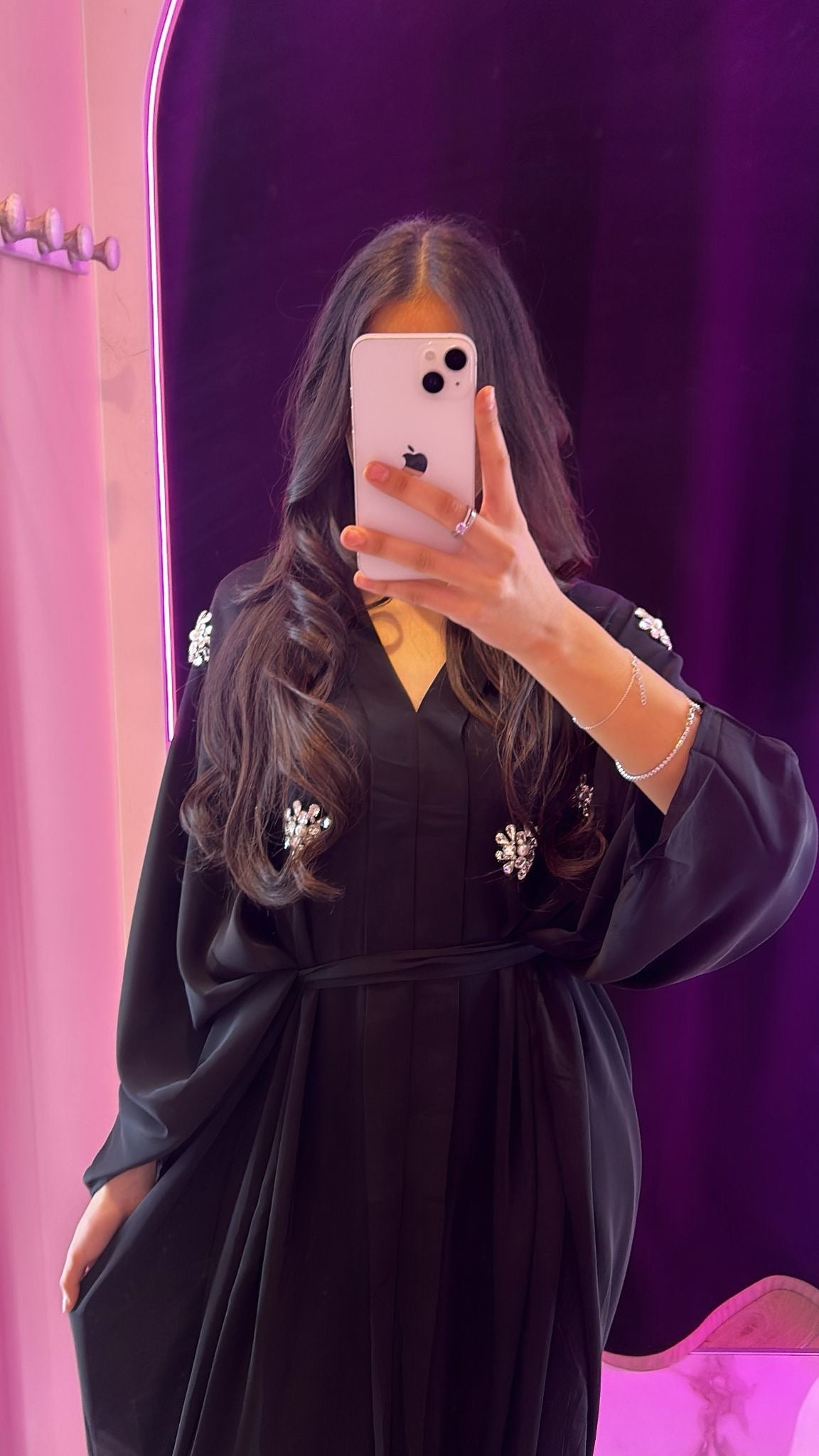 Abaya bijoux avec ceinture ajustable