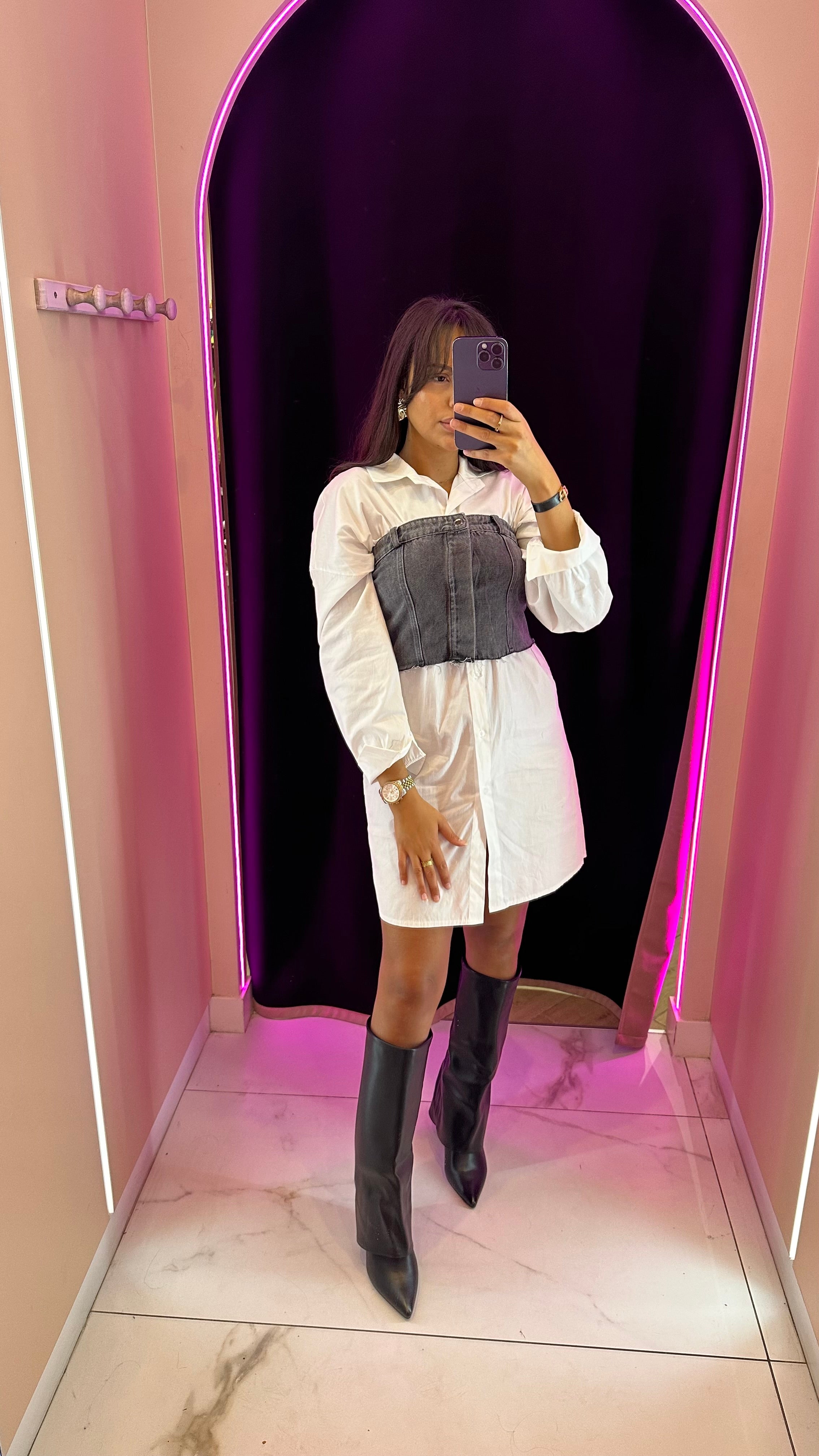 Chemise longue oversize blanche