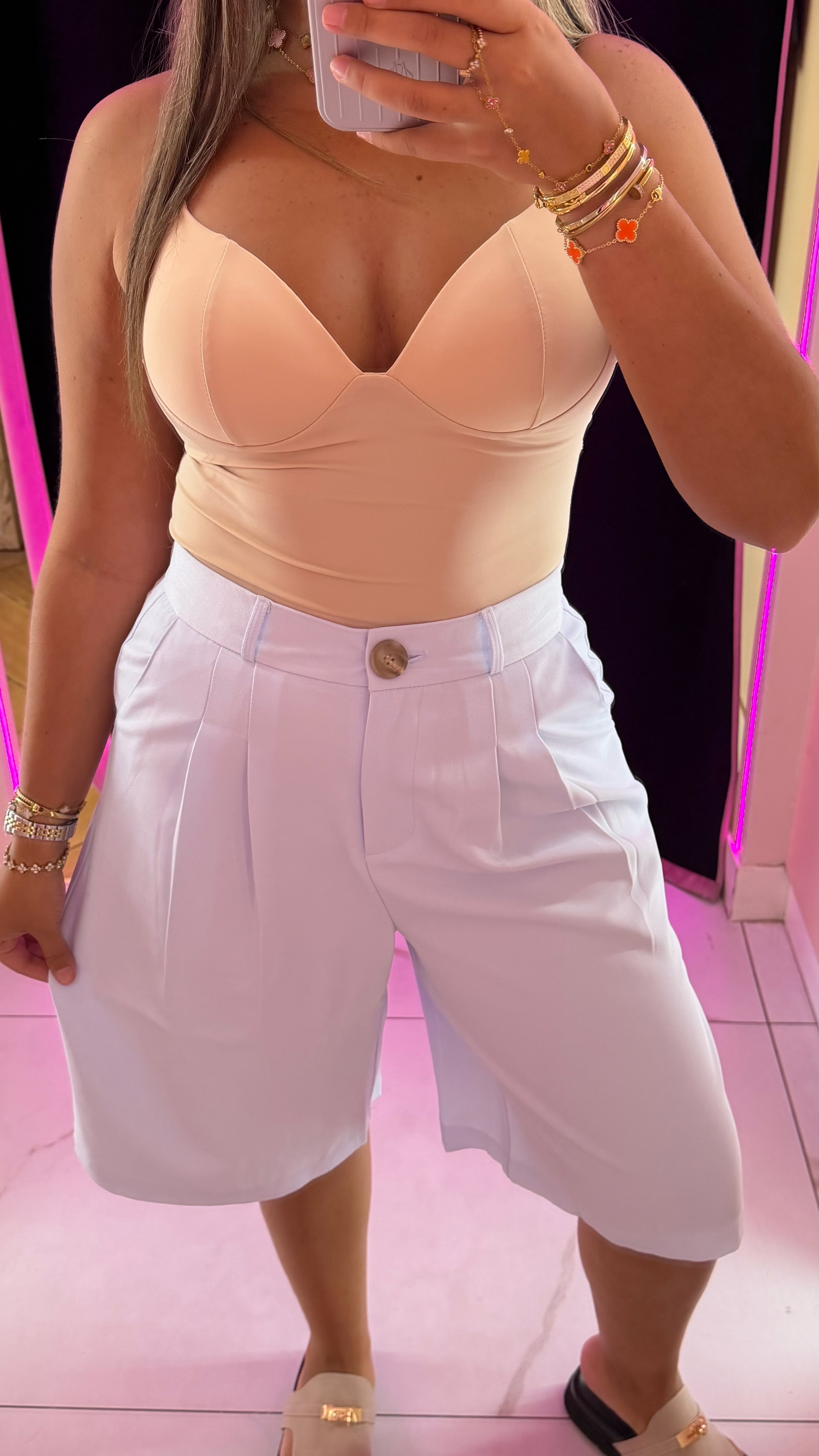 Bermuda classy avec taille matière Za