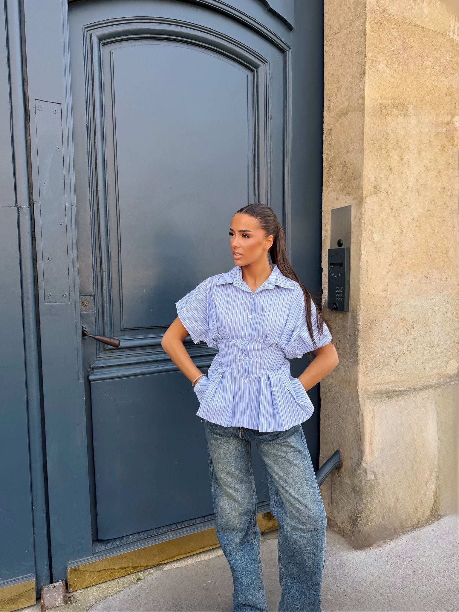 Chemise rayure ceintré