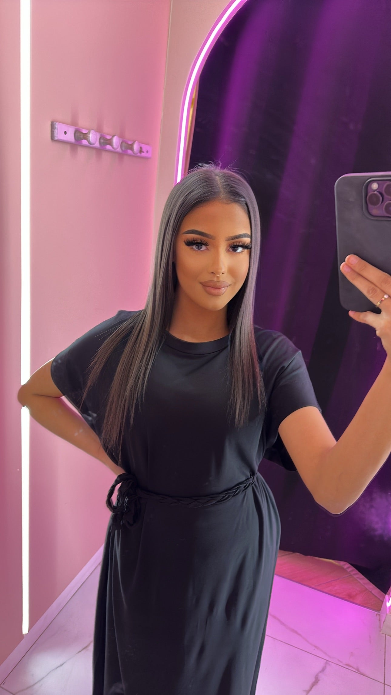 Robe t-shirt ceinture à noeud