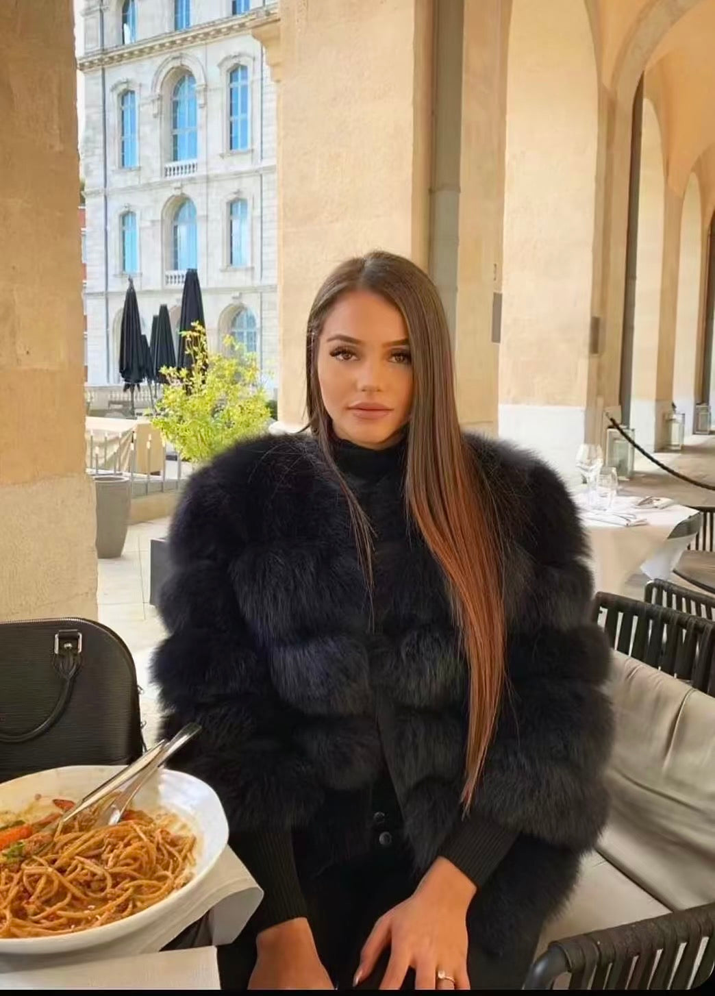 Fourrure de luxe cuir et renard