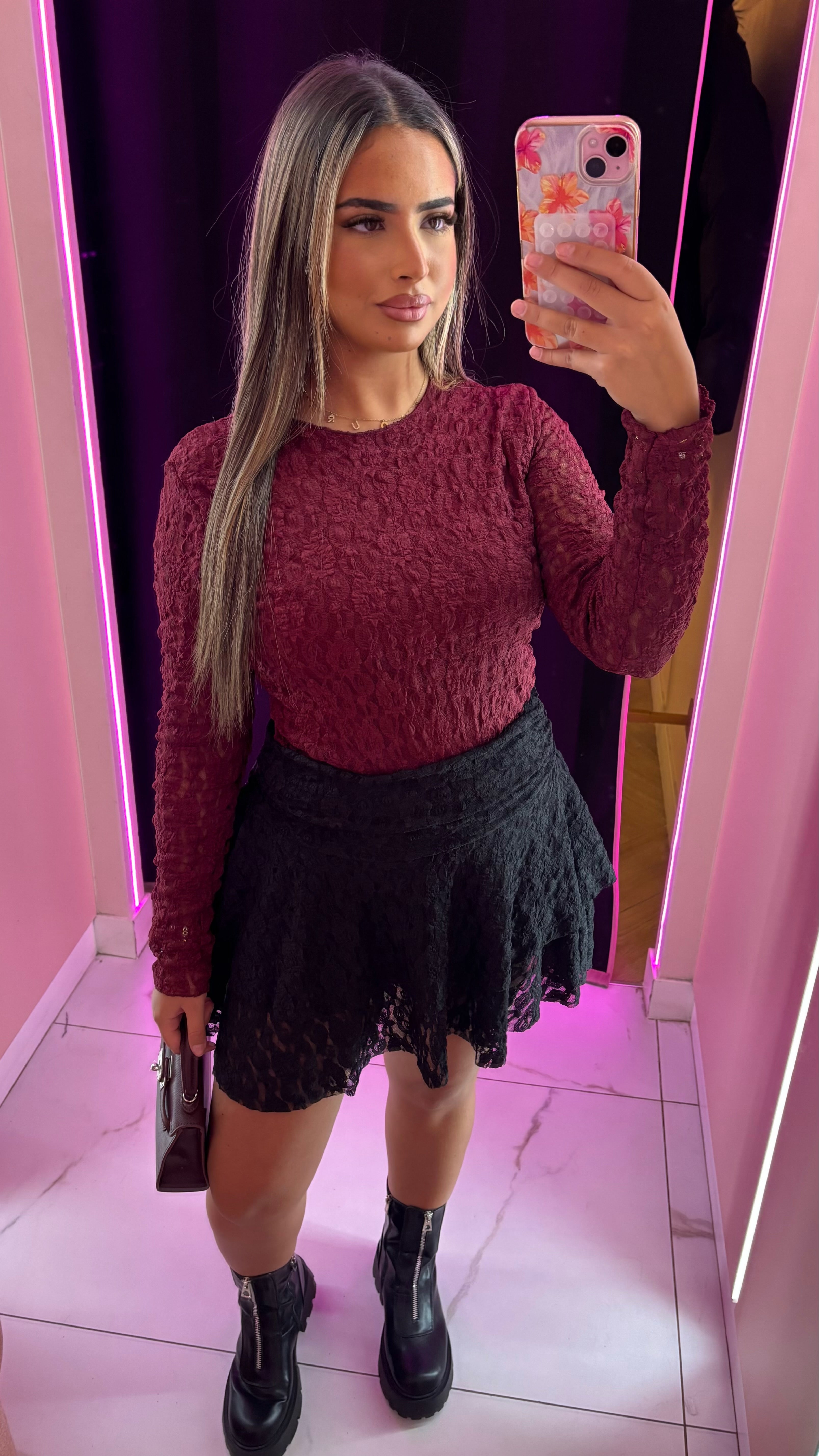 Jupe short dentelle Nora