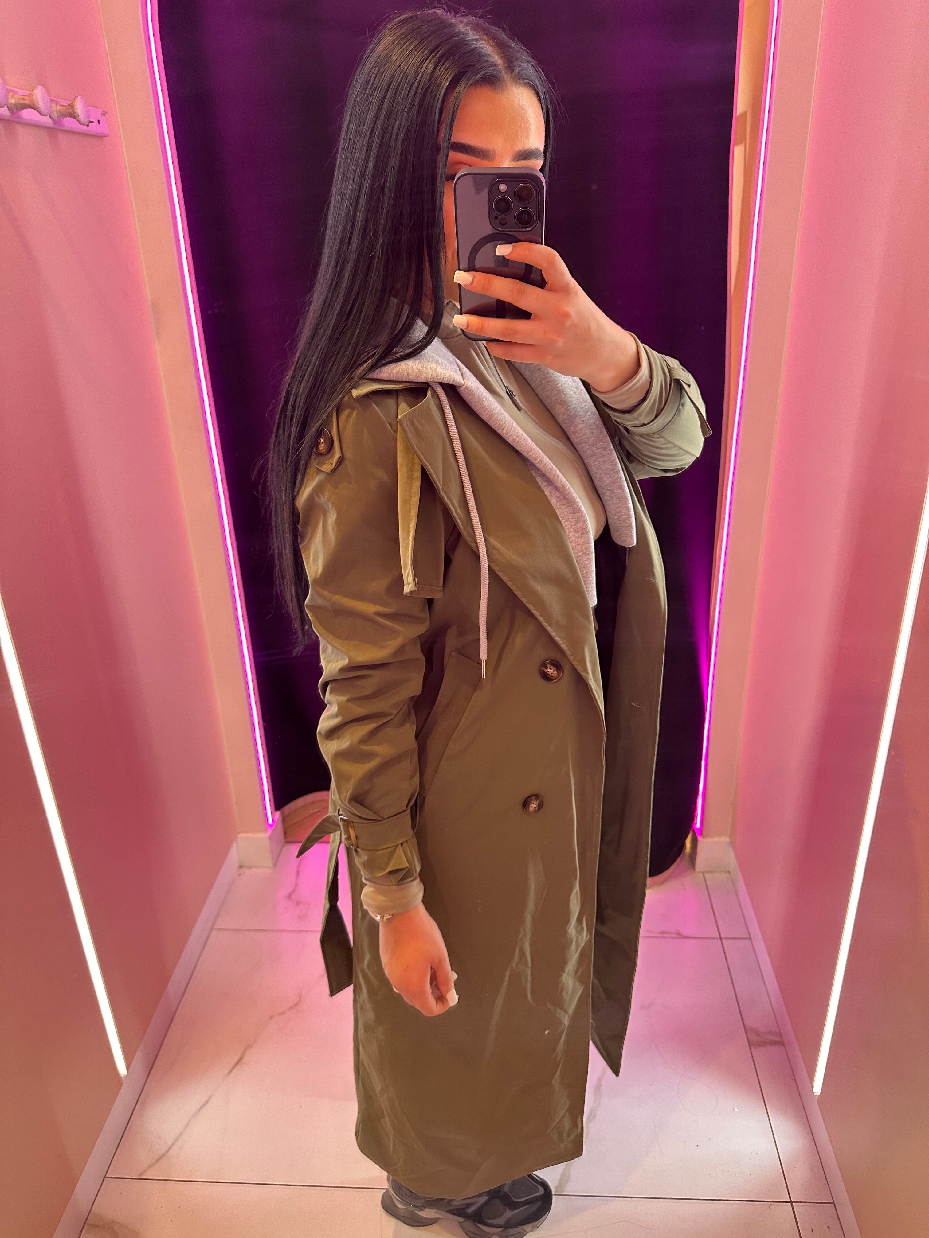 Veste trench à capuche