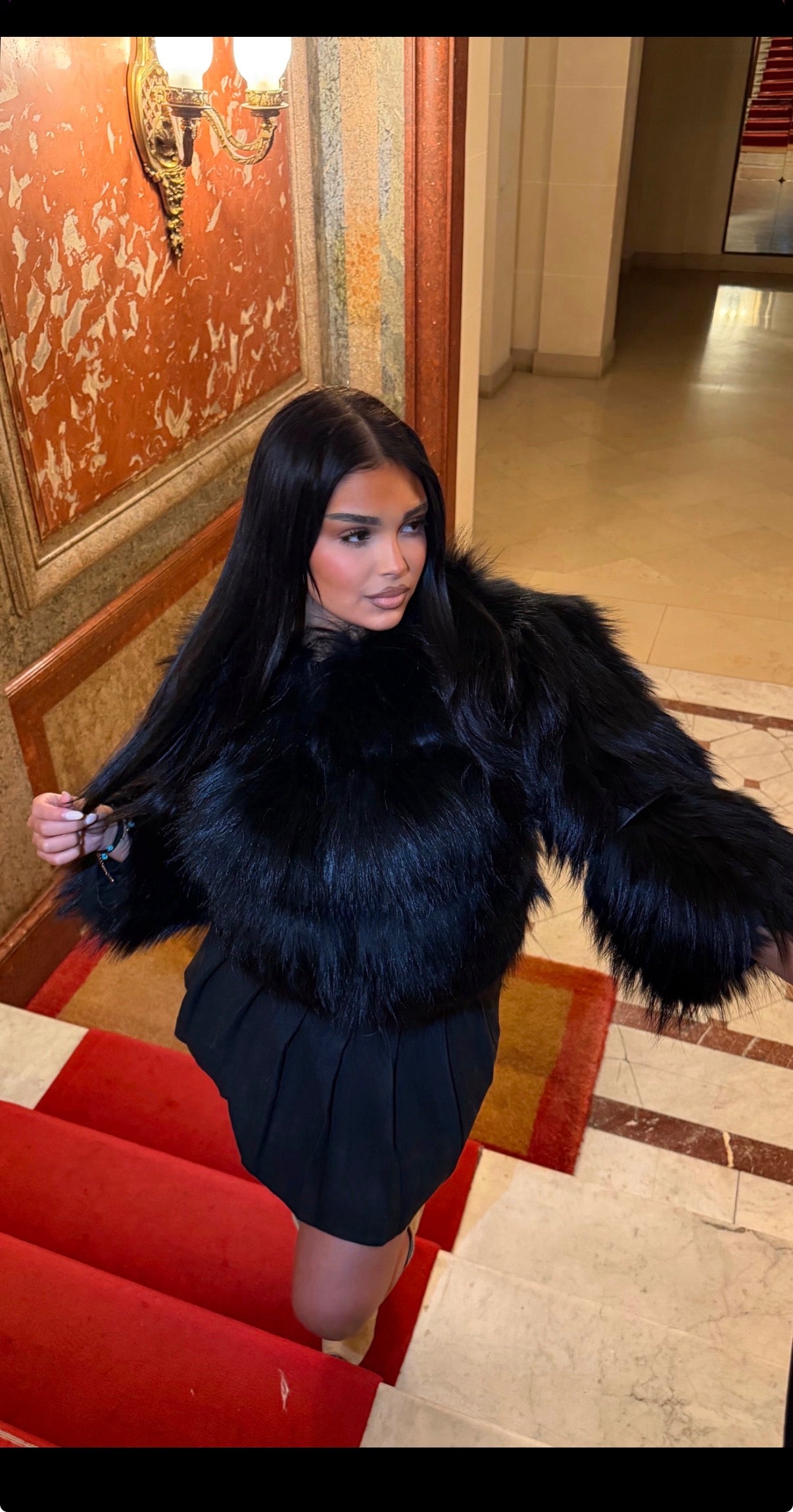 Fourrure Norah cuir et renard 2 en1