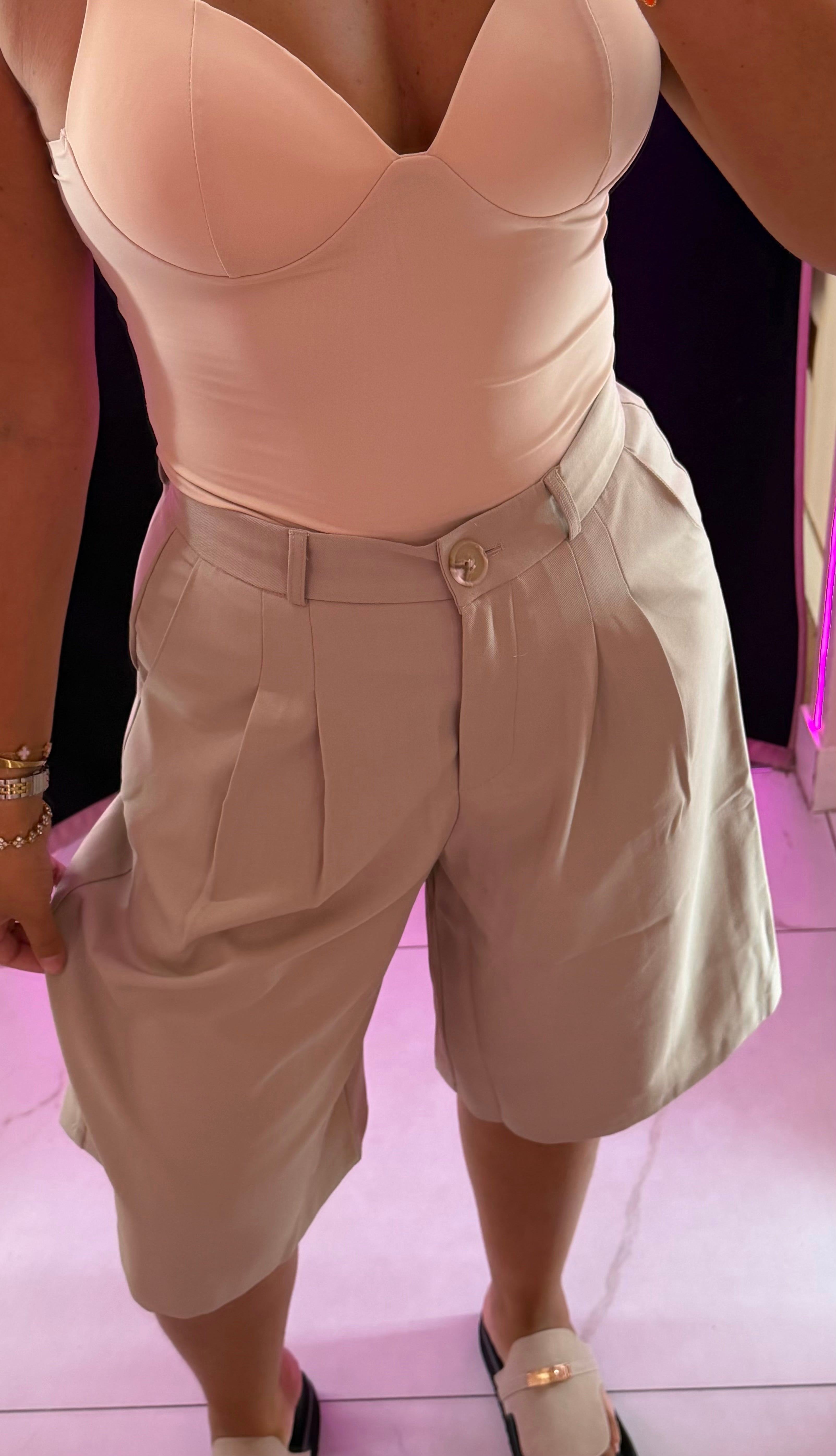 Bermuda classy avec taille matière Za
