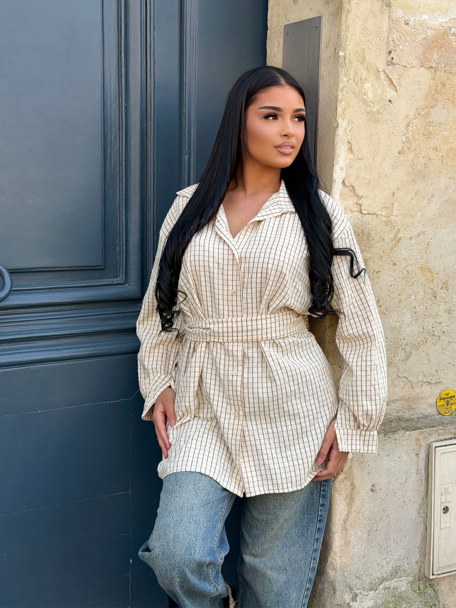 Chemise rayure ceinture