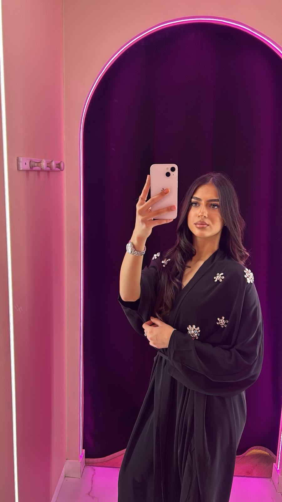 Abaya bijoux avec ceinture ajustable