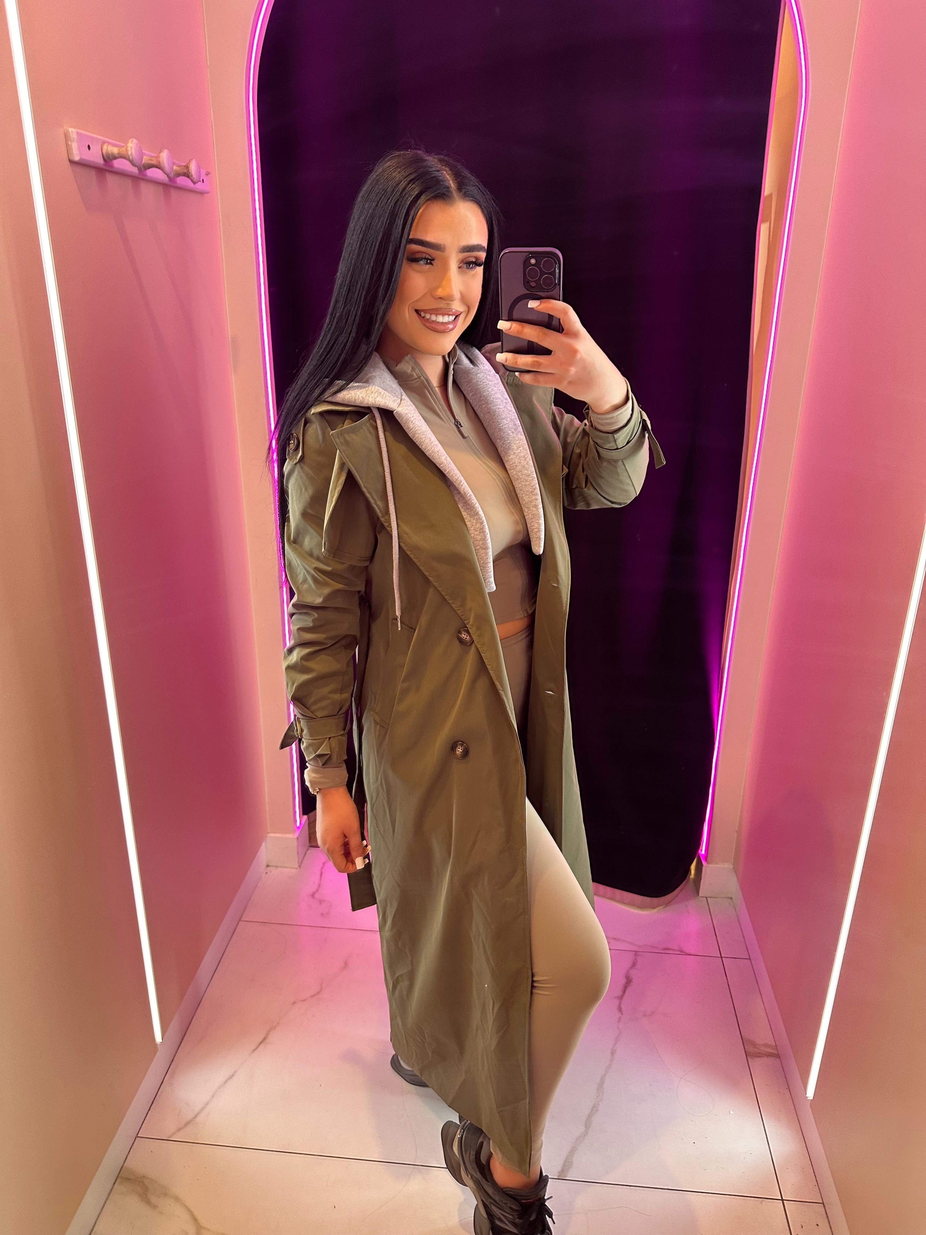 Veste trench à capuche