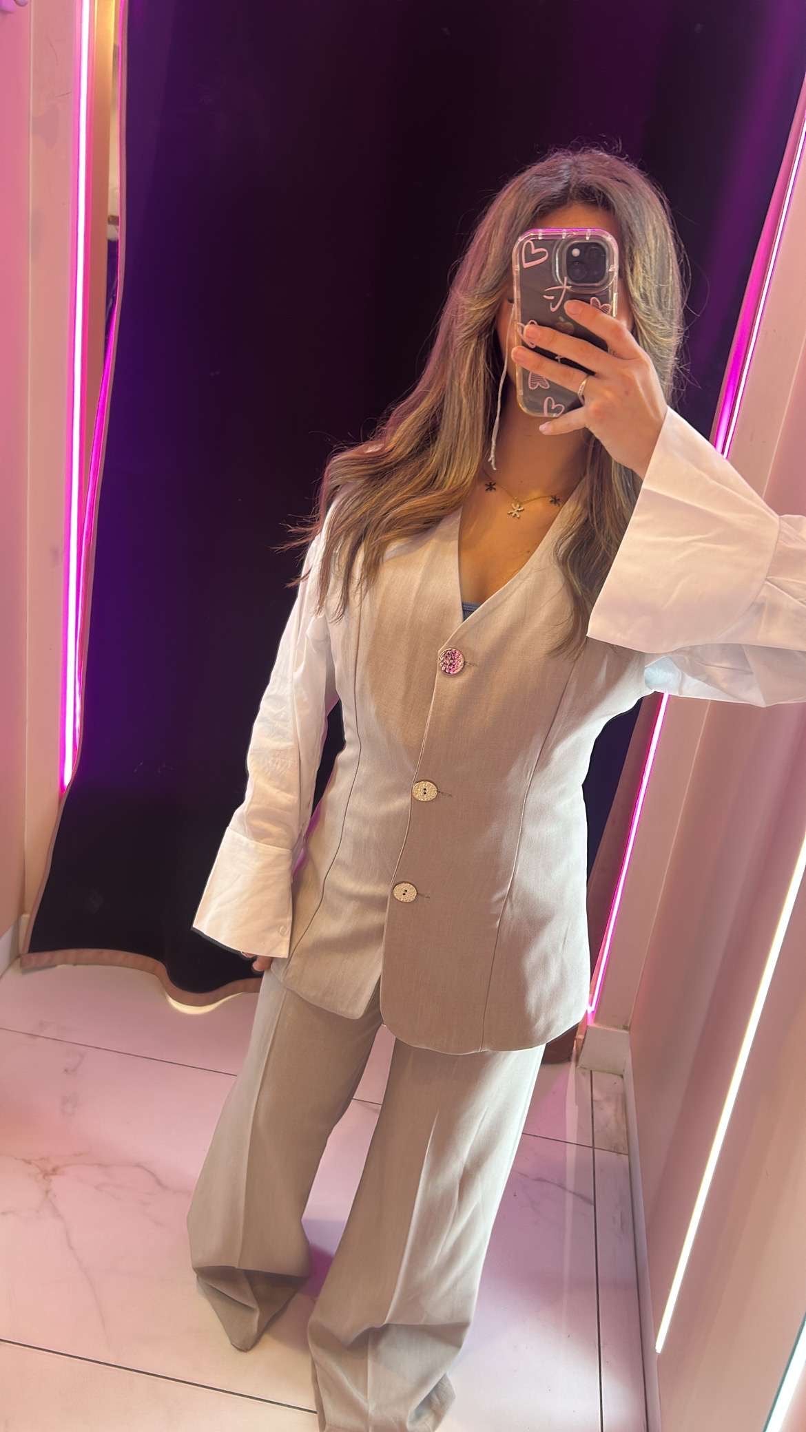 Ensemble blazer sans manche