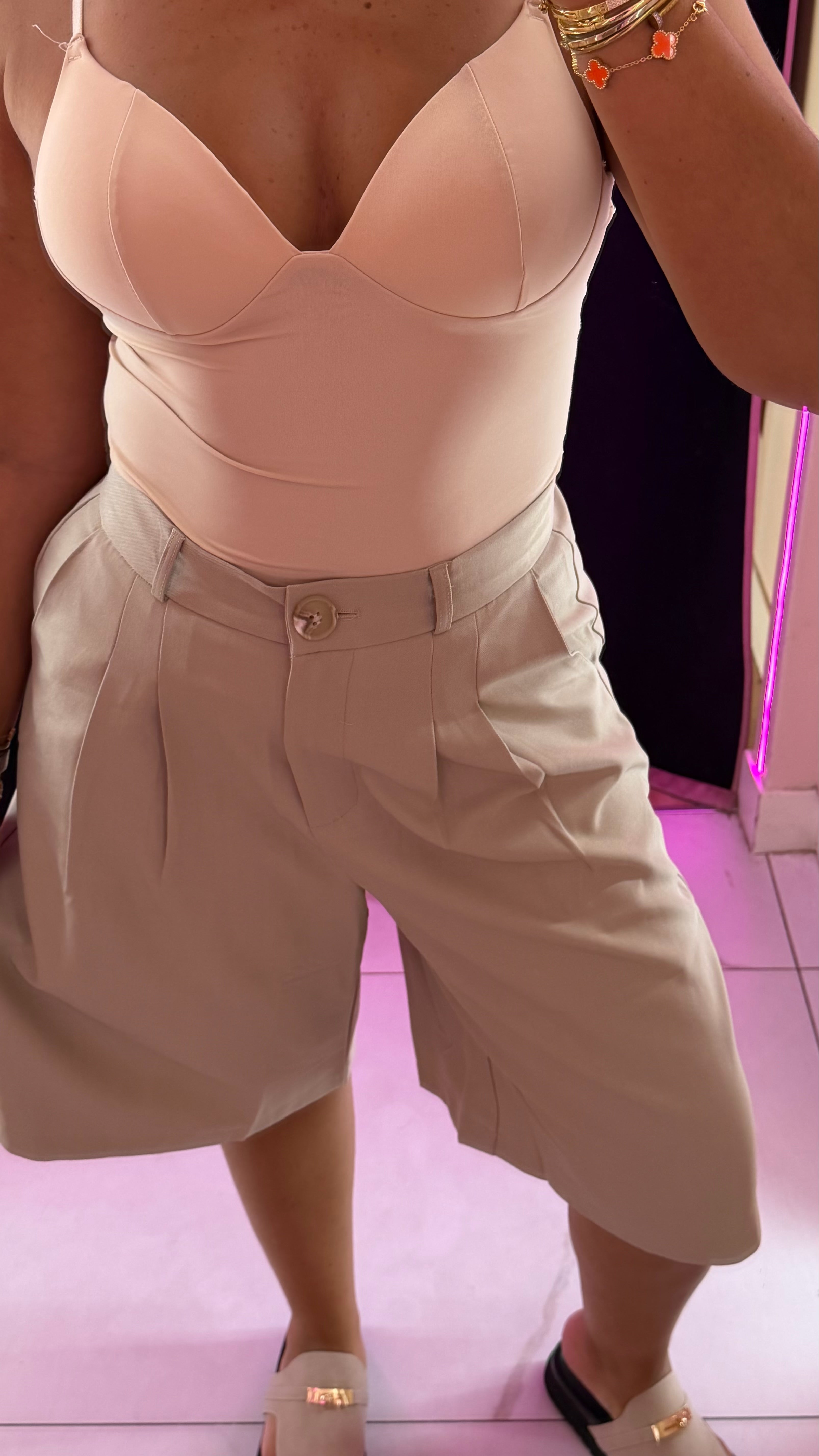 Bermuda classy avec taille matière Za