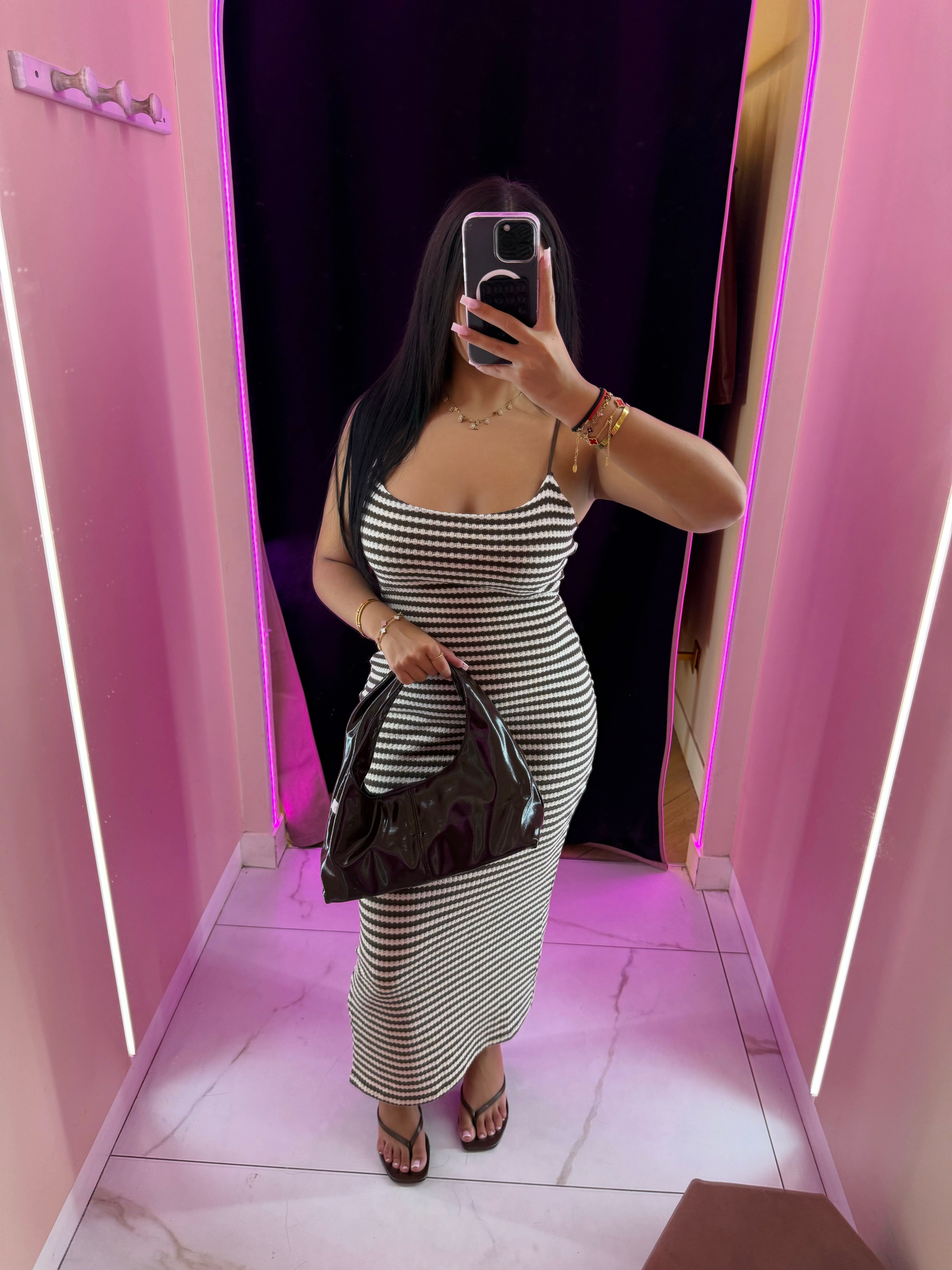 Robe gainante débardeur rayure