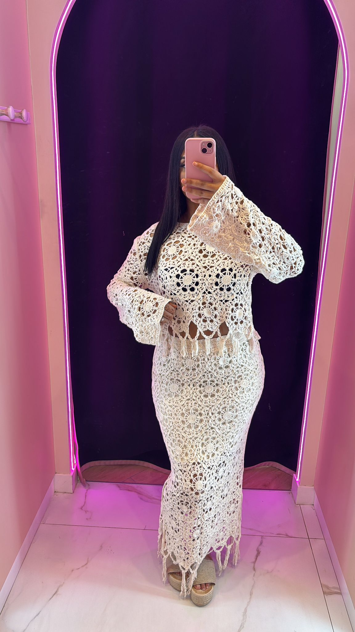 Ensemble jupe en crochet