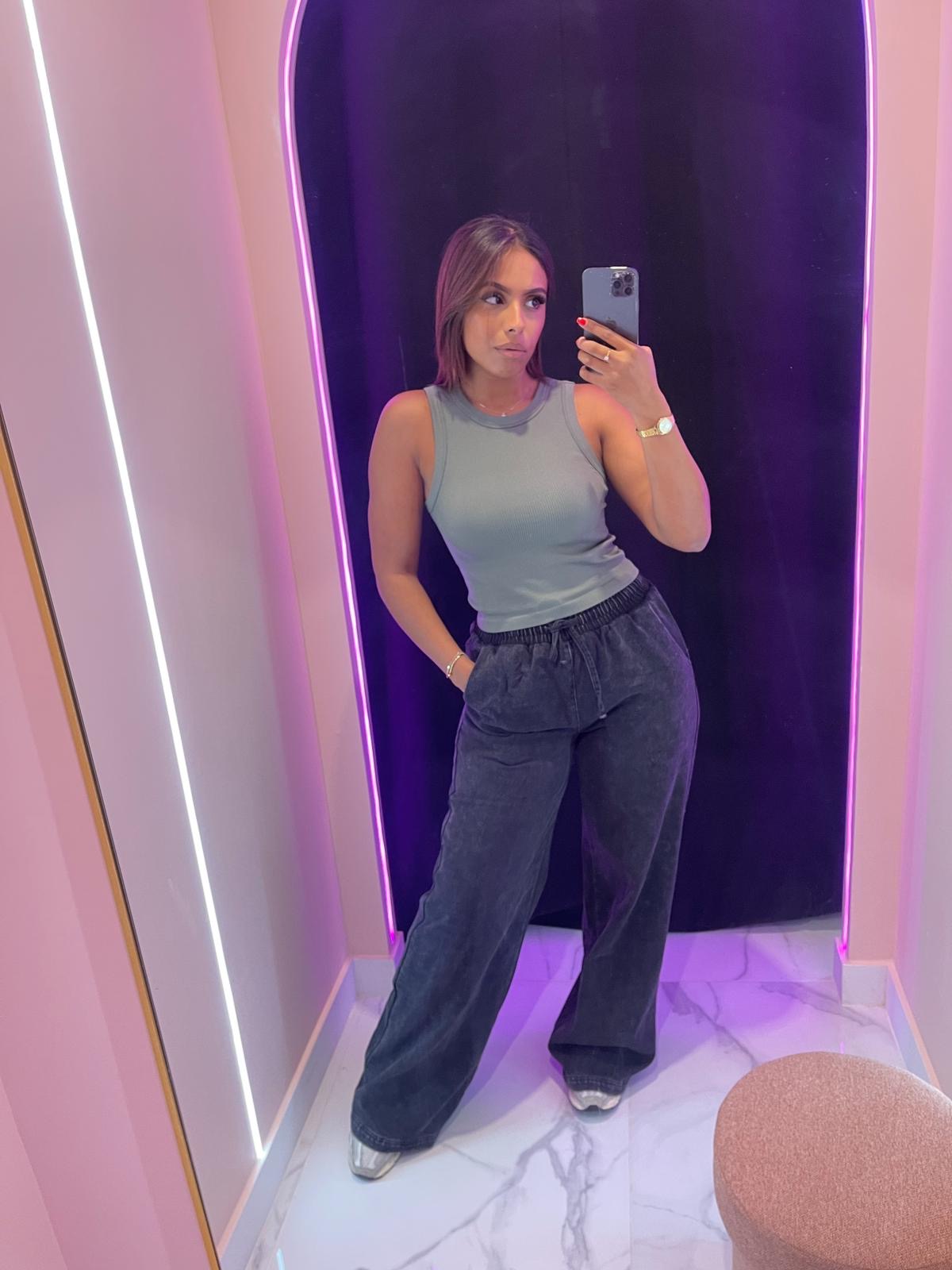 Pantalon phare délavé noir