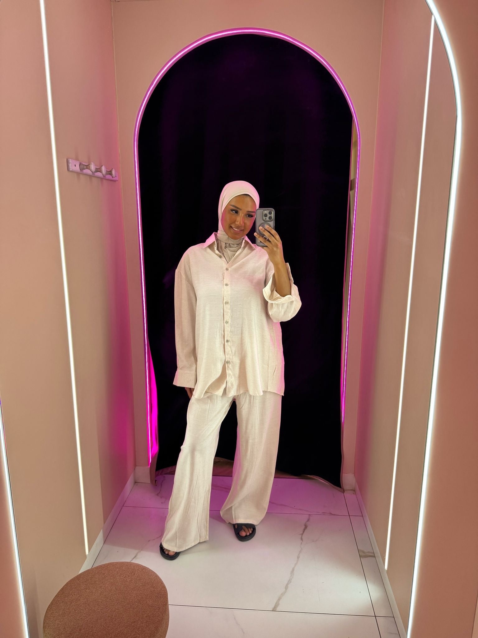 Ensemble en véritable lin