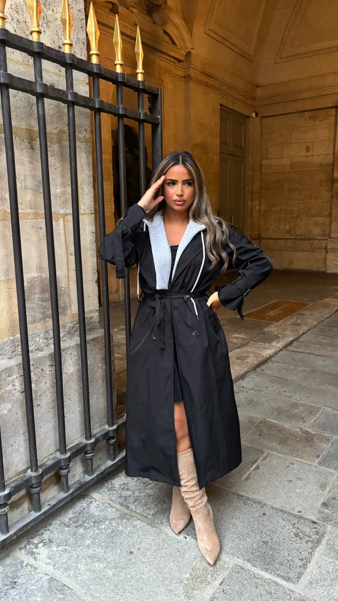 Trench classe à capuche