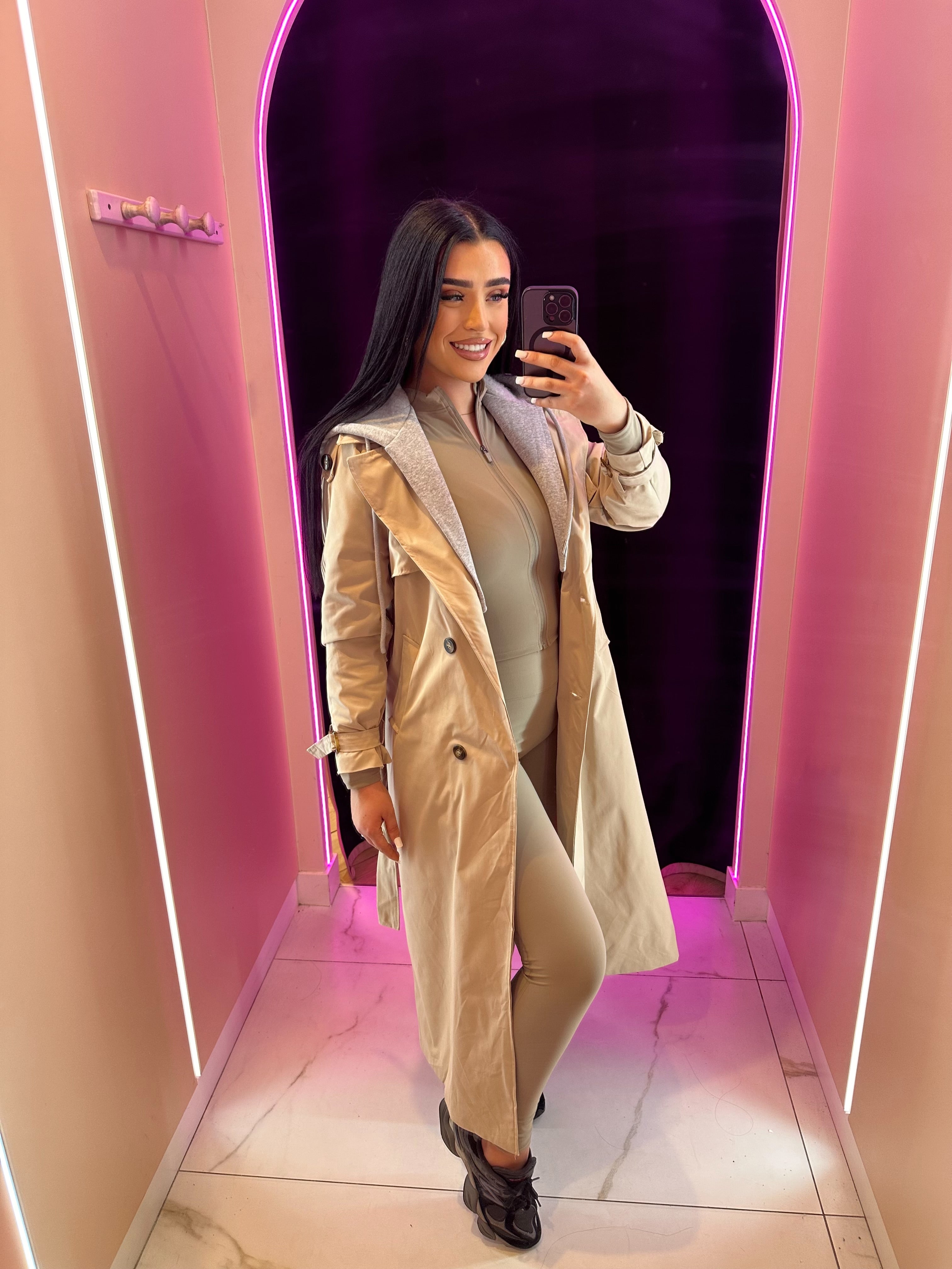 Veste trench à capuche
