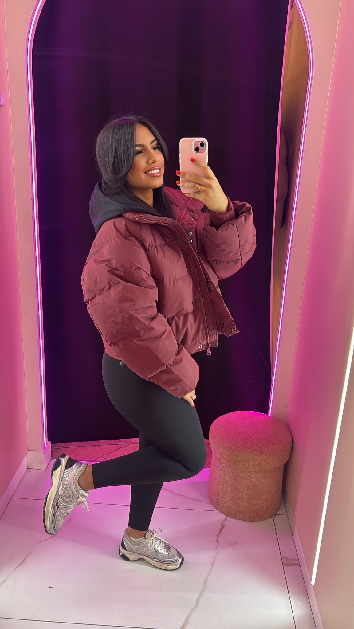 Doudoune oversize à capuche noir