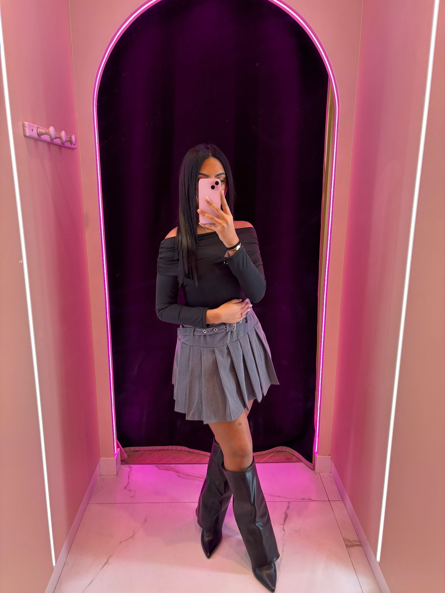 Jupe écolière gris