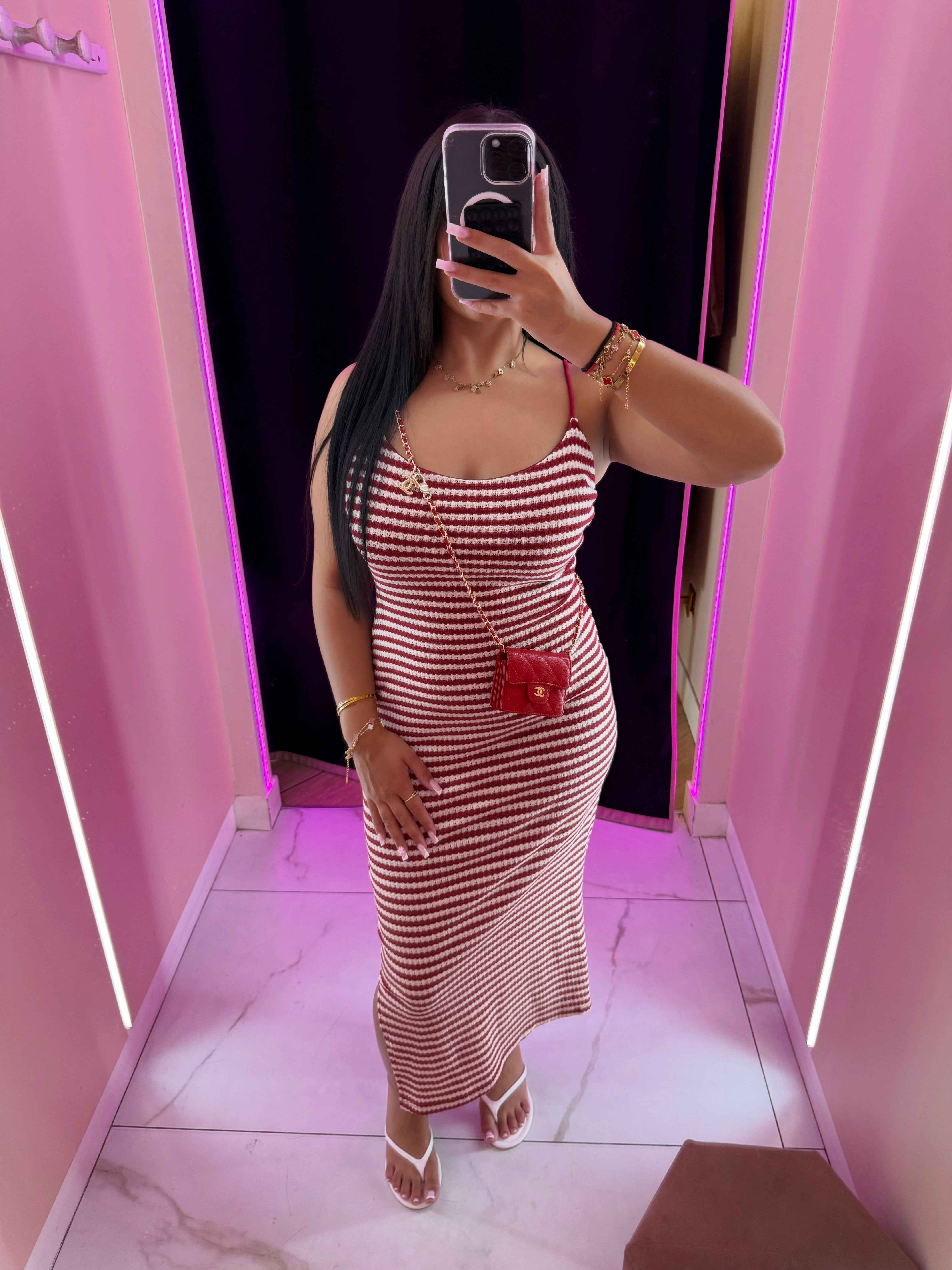 Robe gainante débardeur rayure