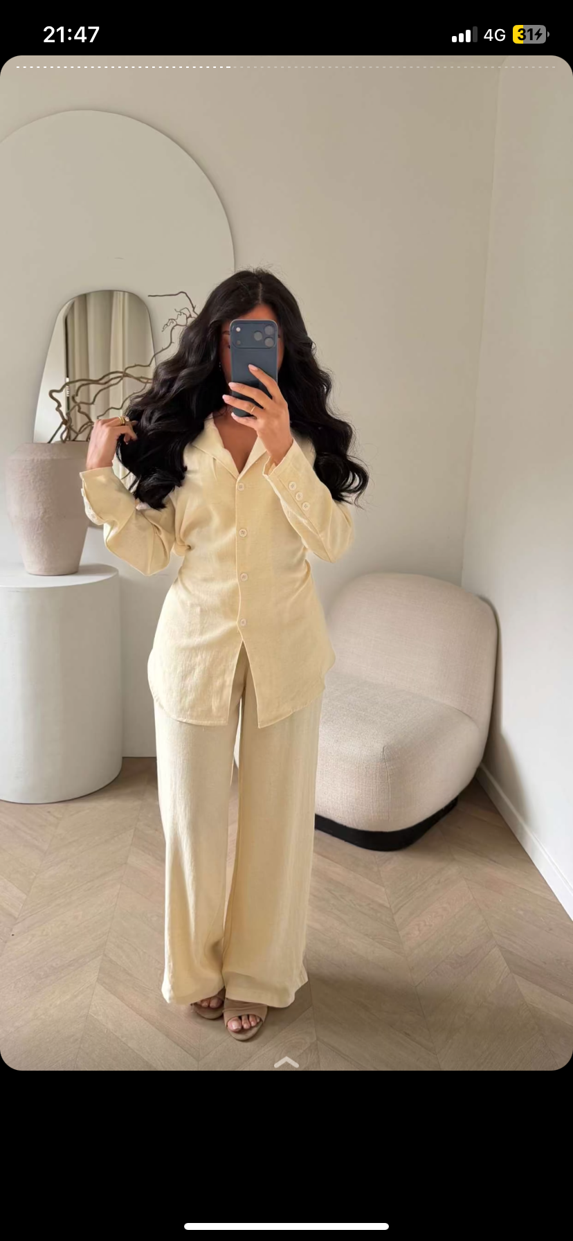 Ensemble lin reserable au dos