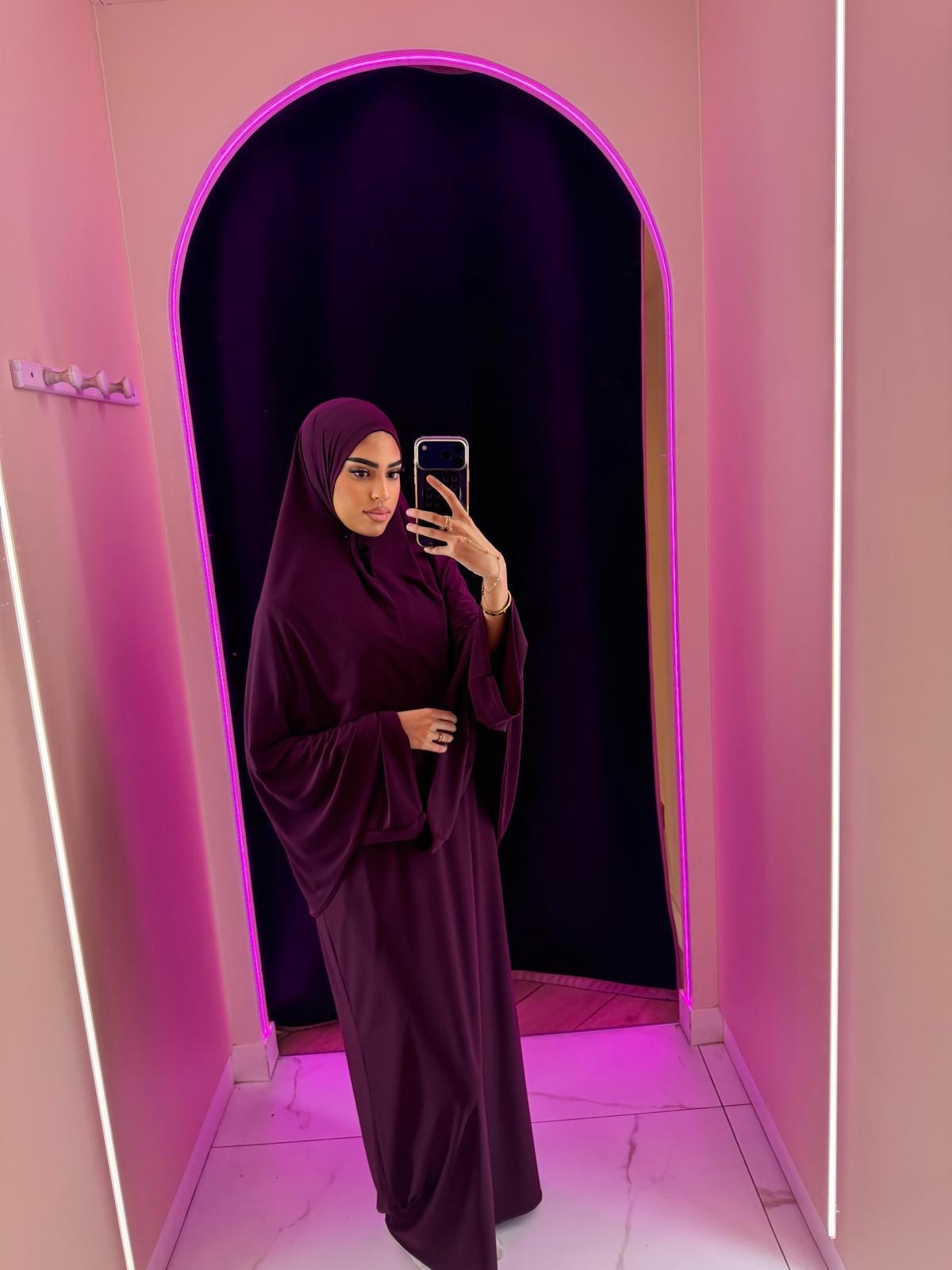 Abaya robe + Hijab à enfilé