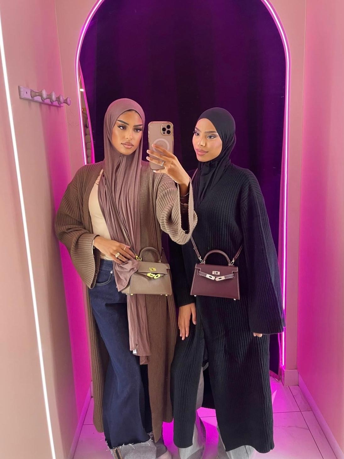 Gilet long en laine à rayure