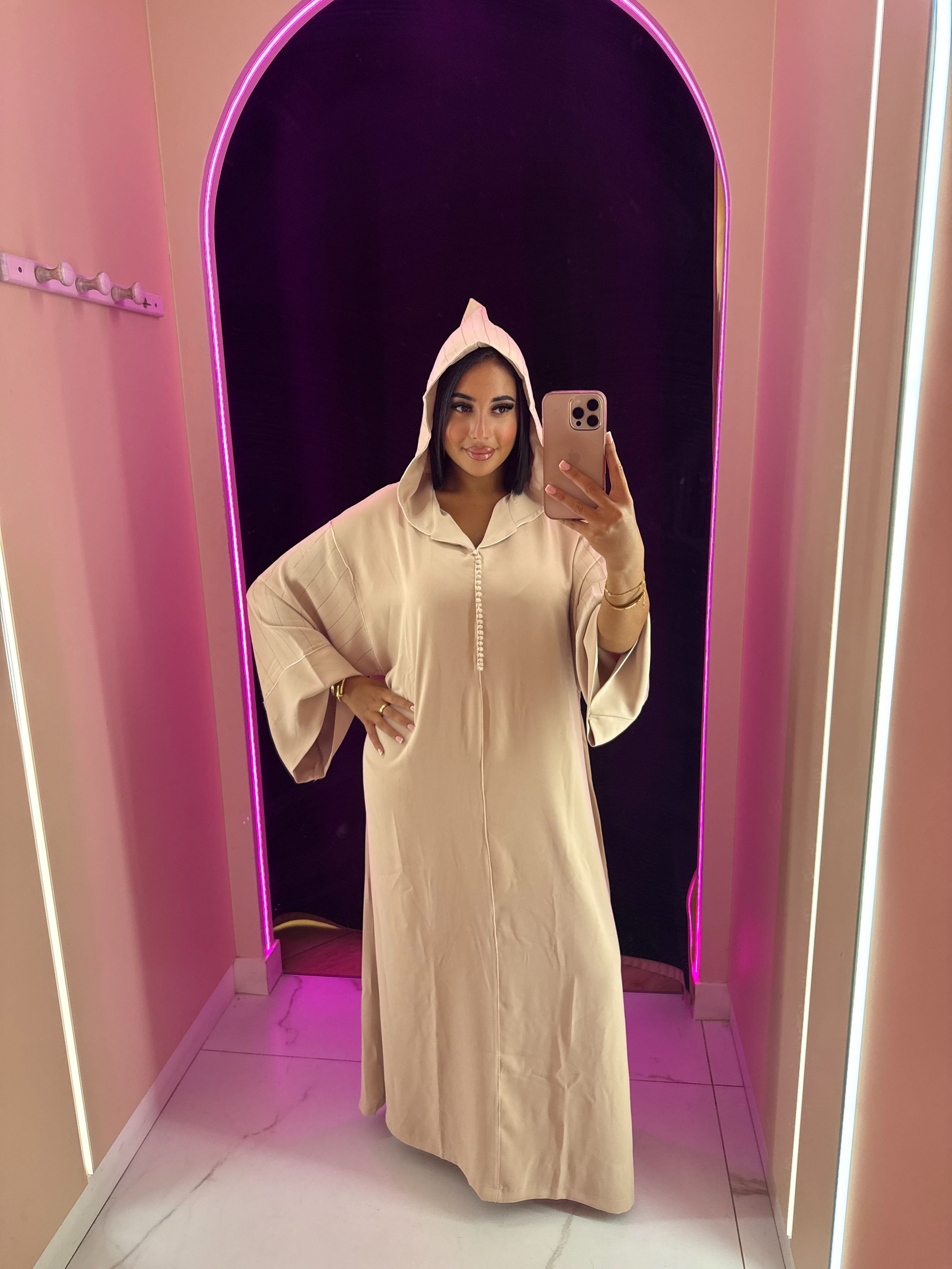 Jellaba marocaine crêpe de soie