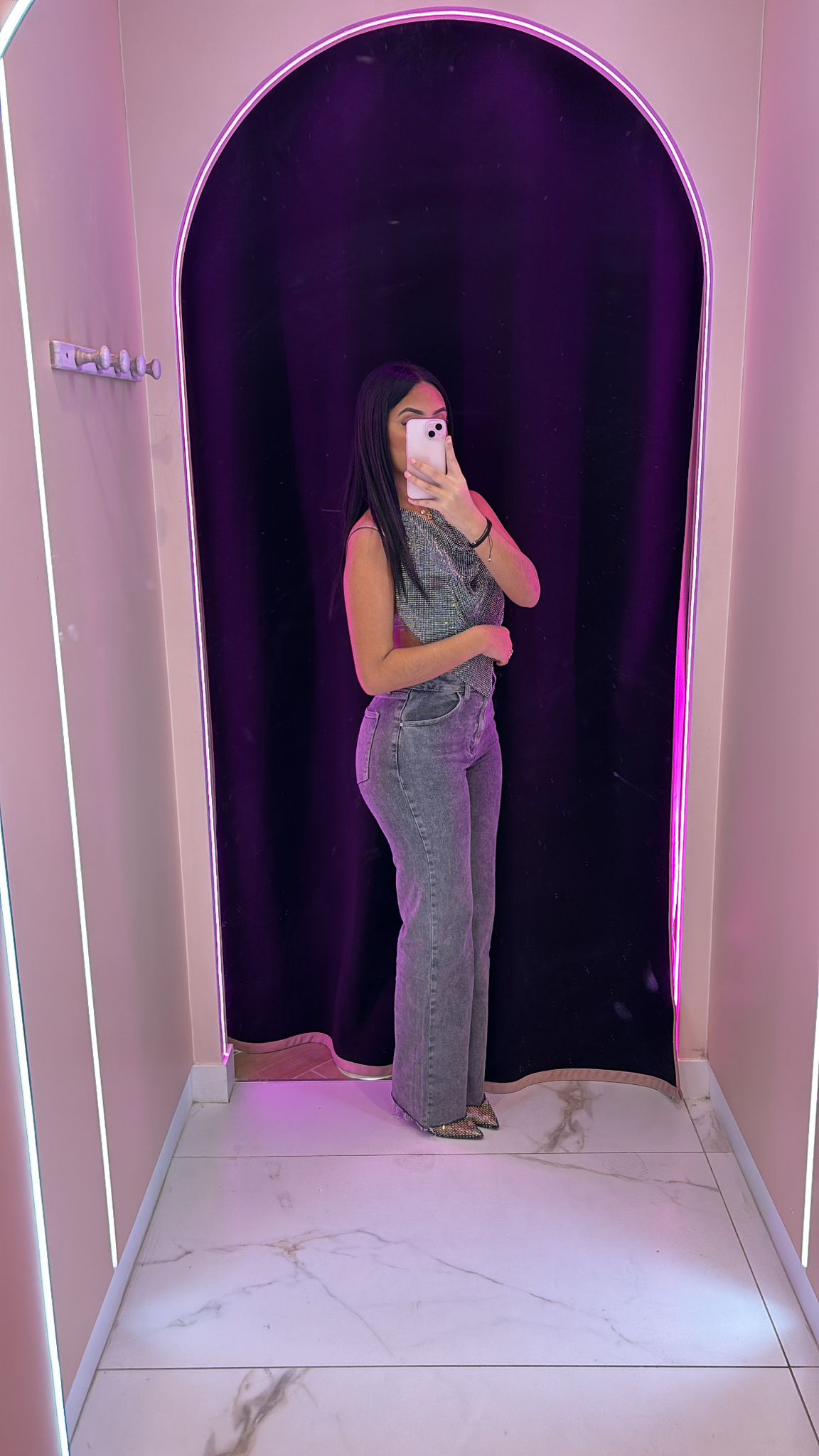 Jean coupe droite gris chiné
