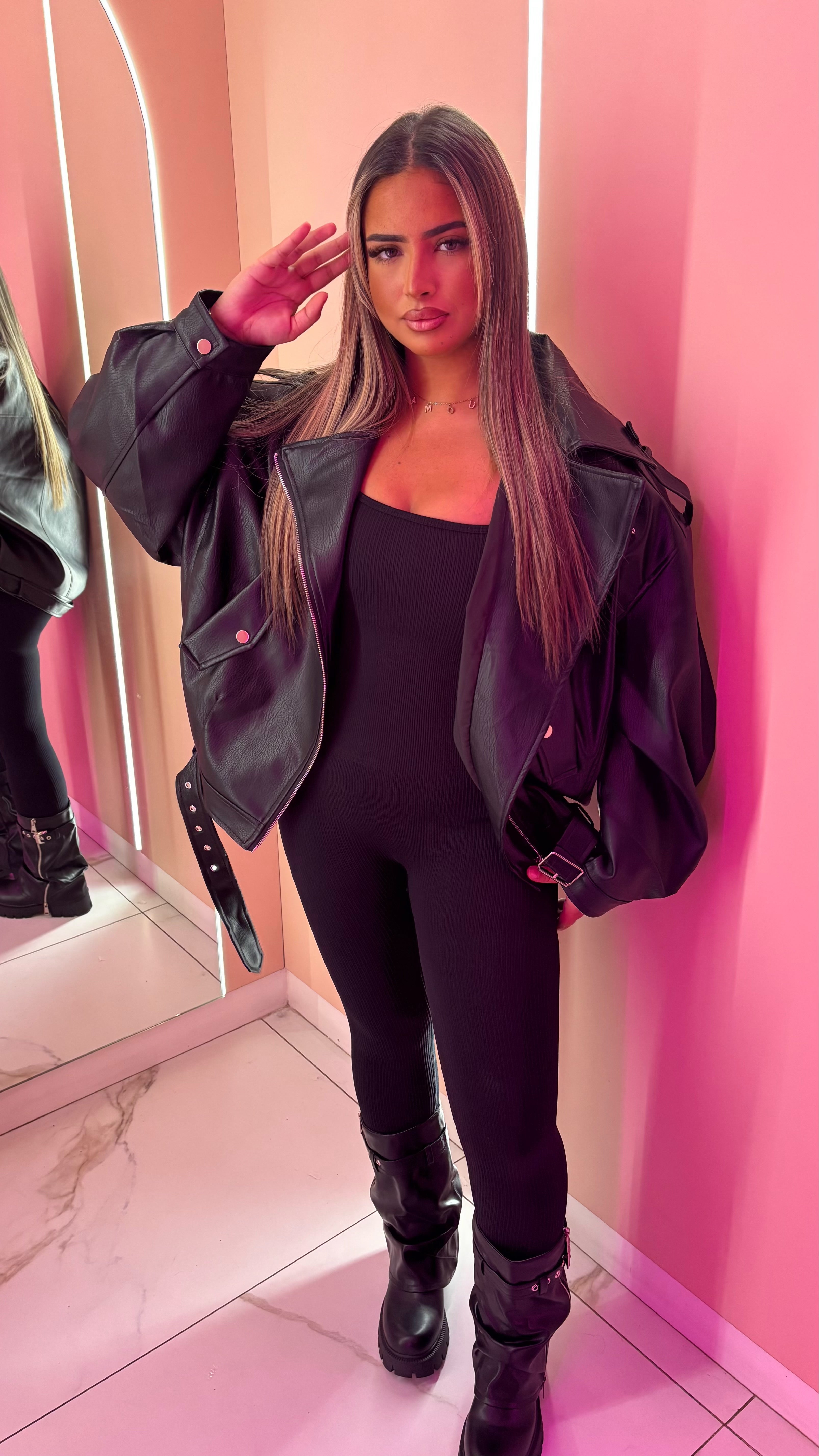 Veste en simili oversize