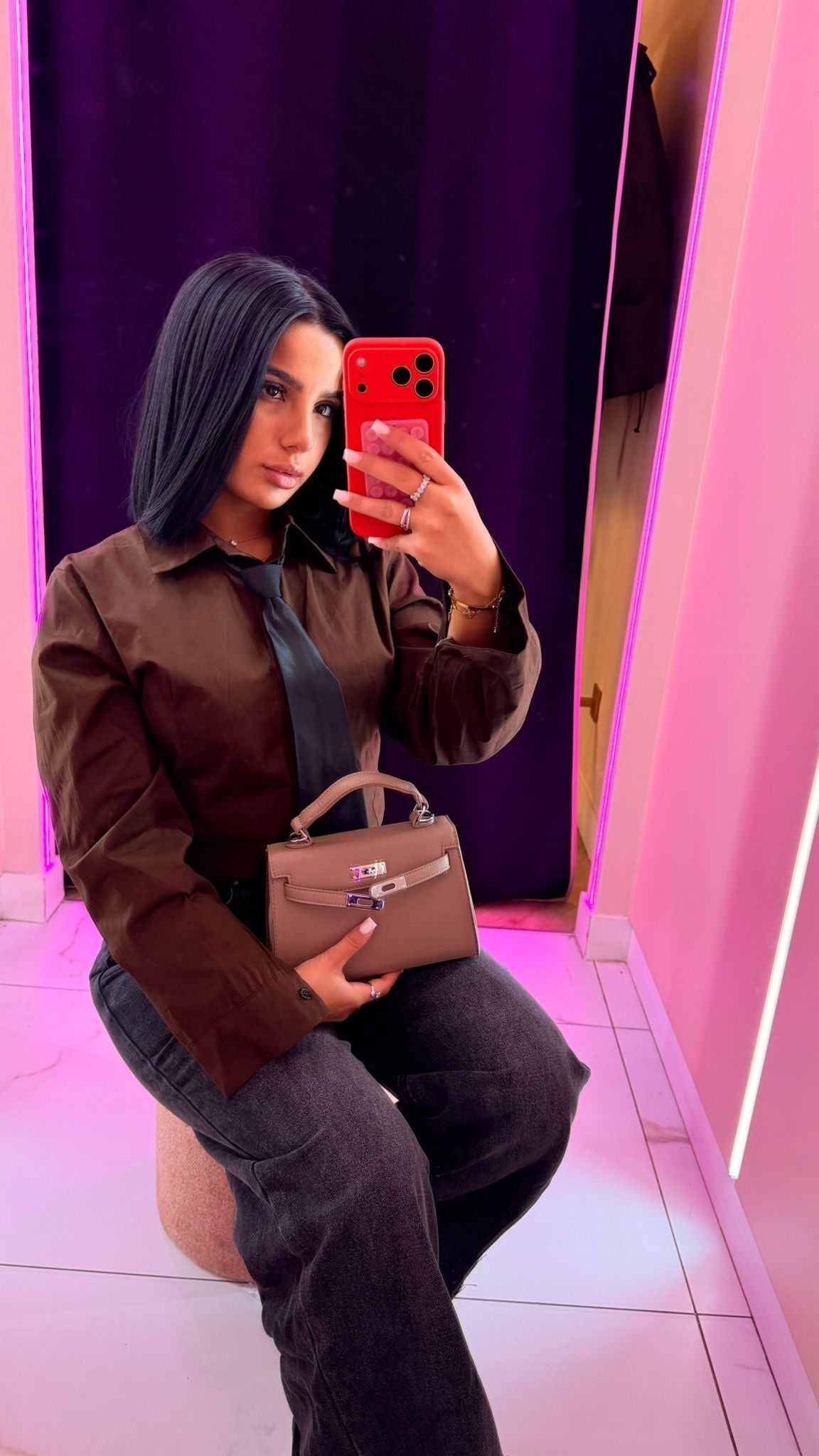 Jean noir grisée retroussé