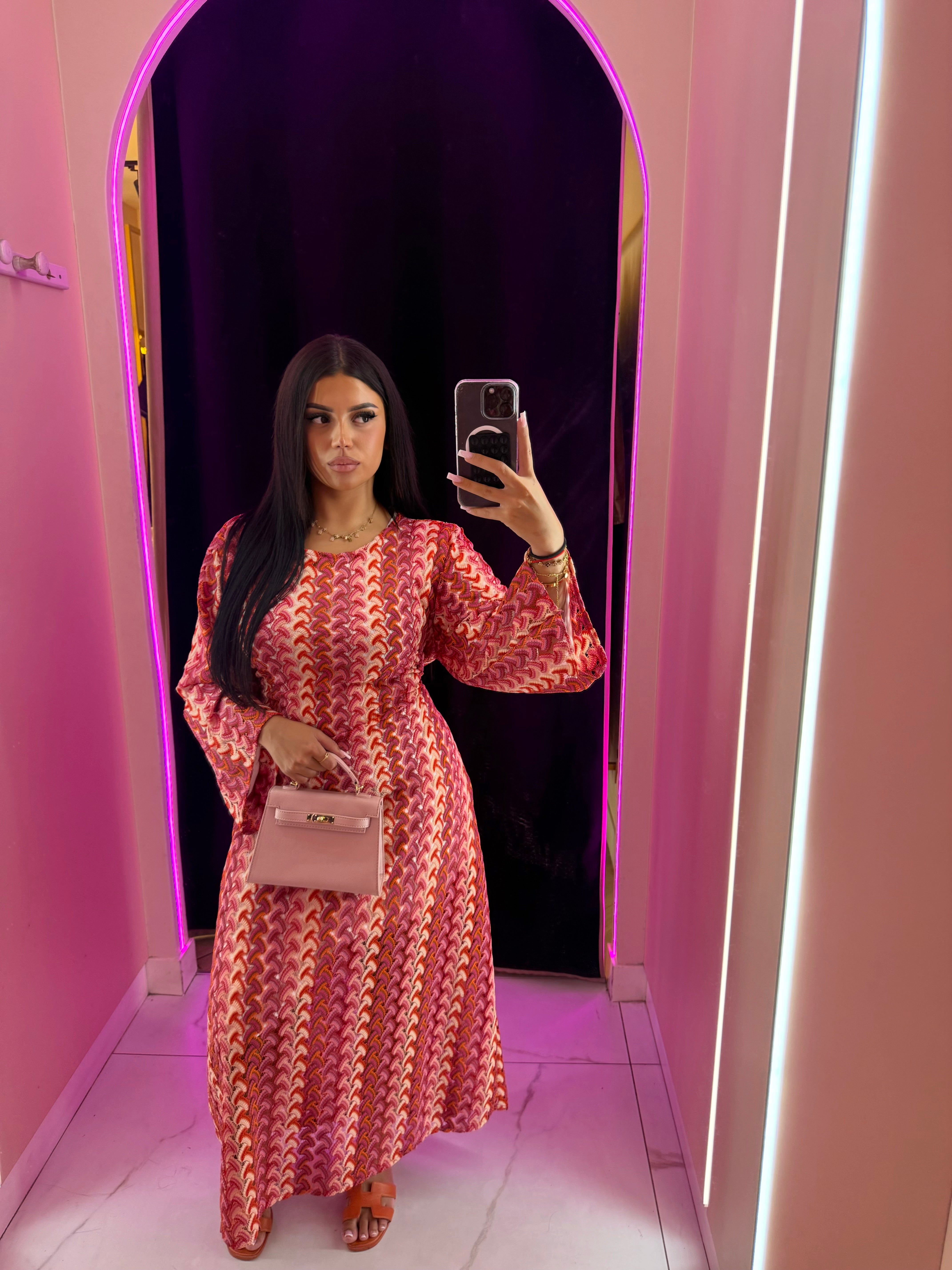 Robe crochet ajustable avec ceinture au dos ( et doublure )