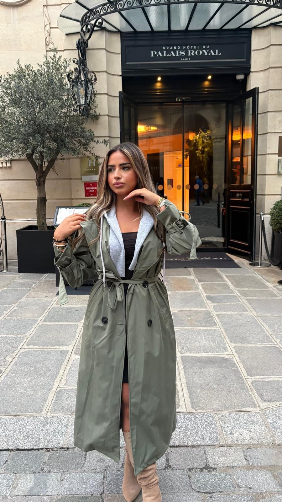 Trench classe à capuche