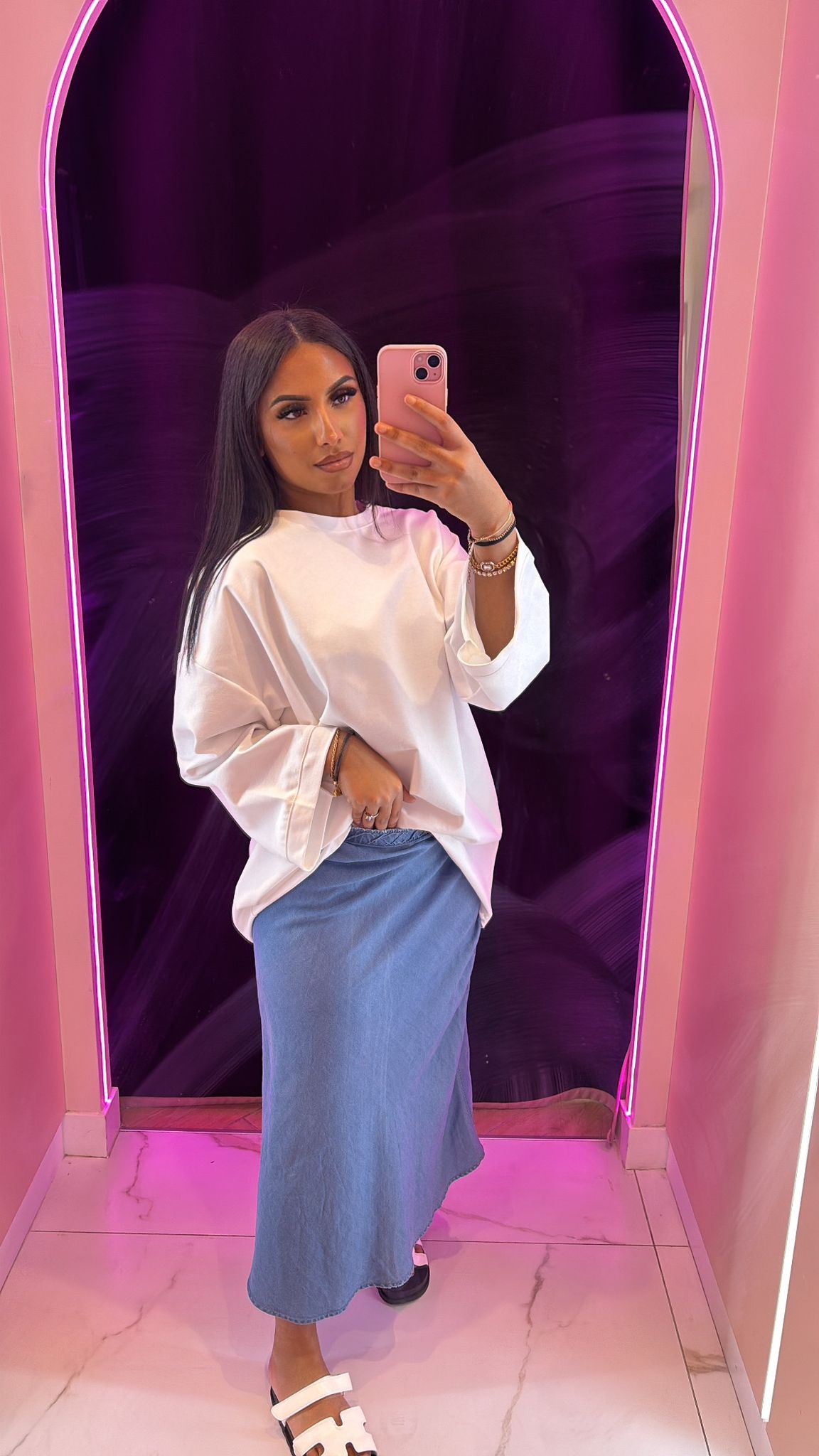 Jupe longue en jean