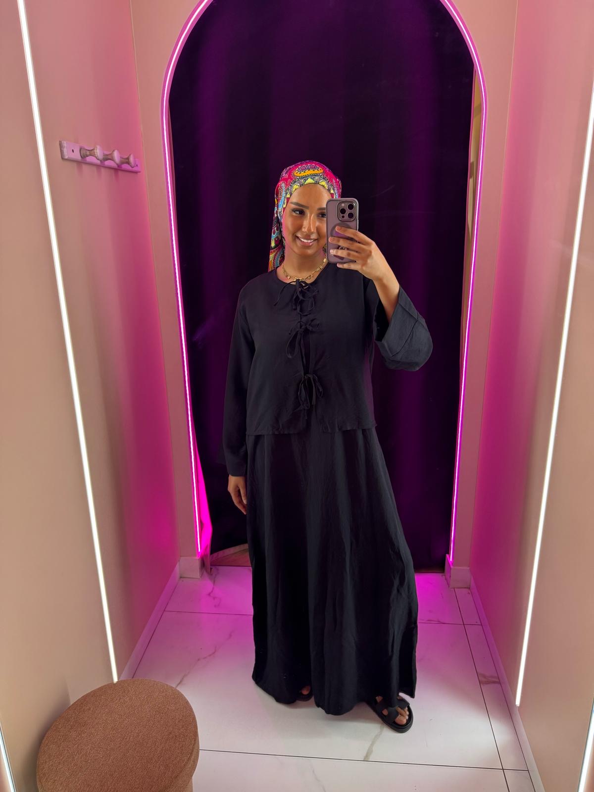 Robe avec gilet à Noeud amovible