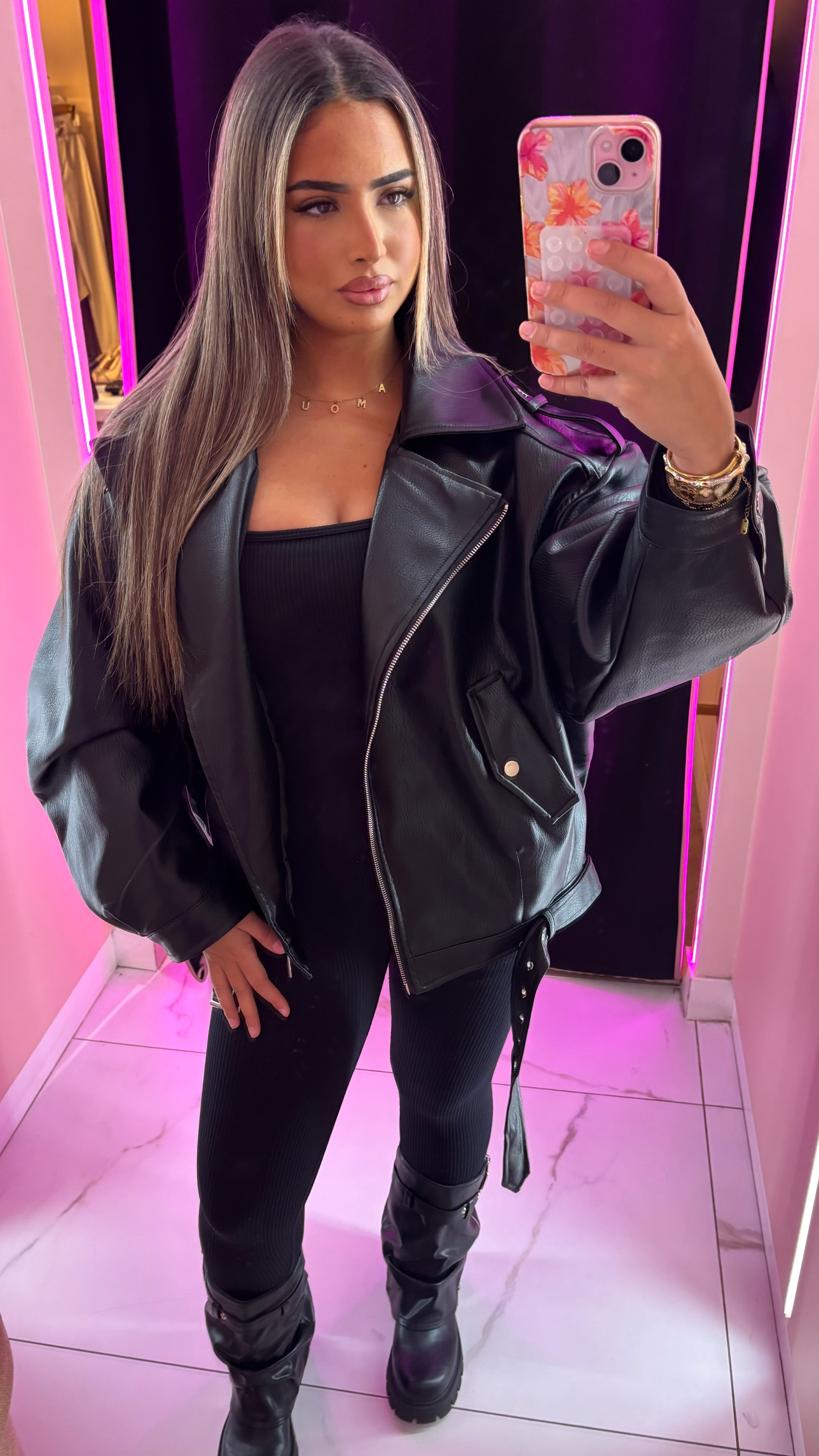 Veste en simili oversize