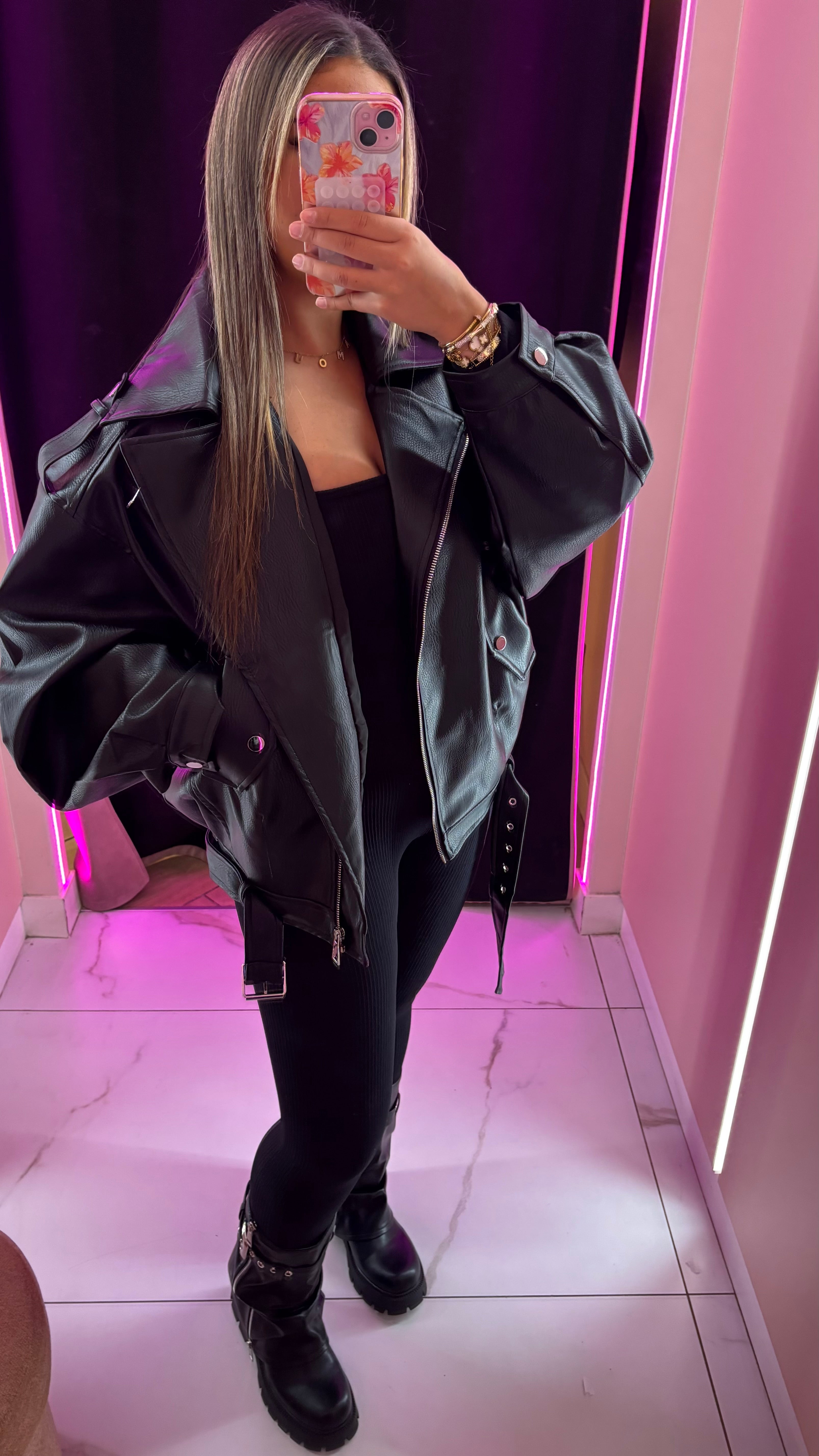 Veste en simili oversize