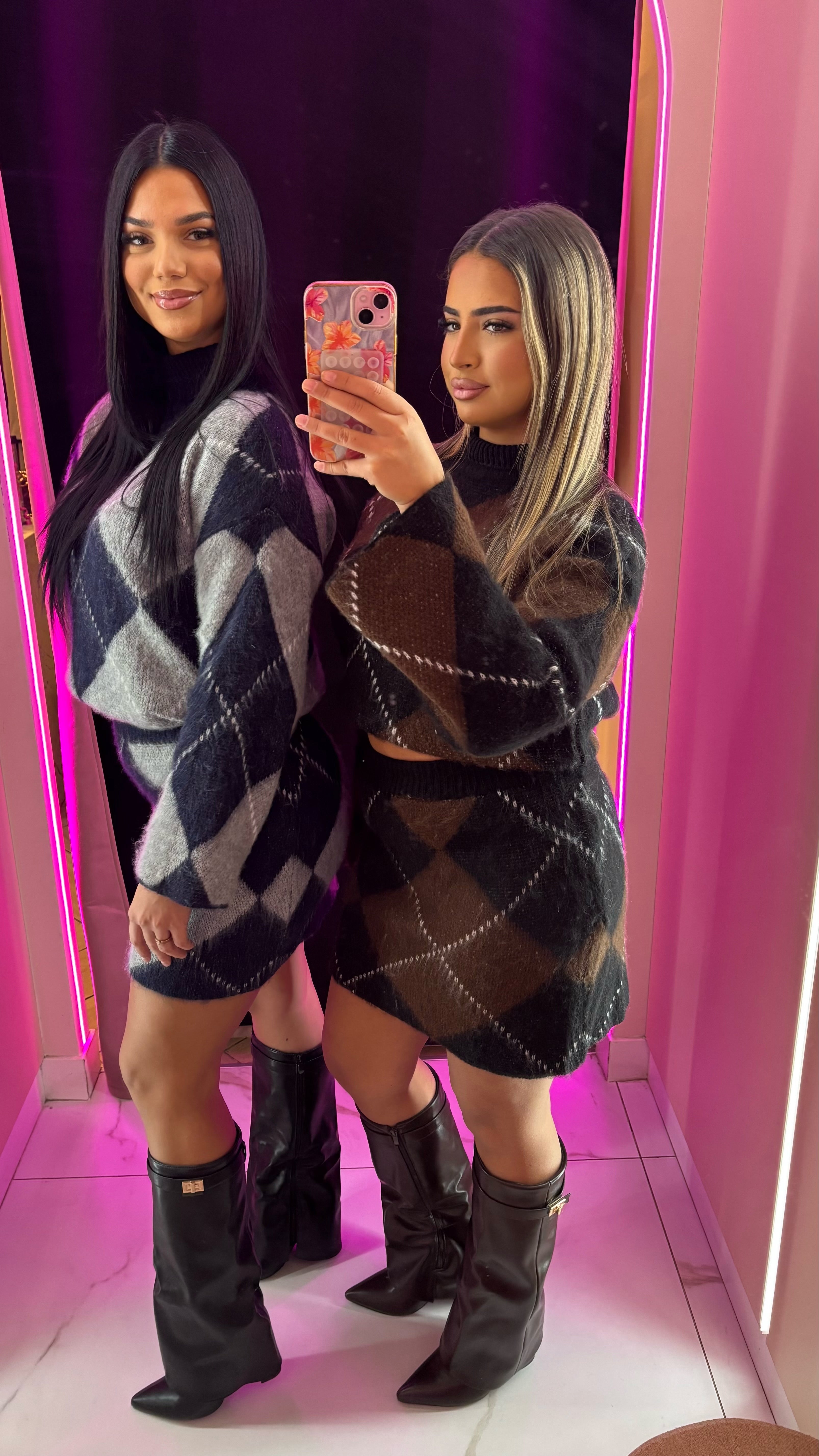 Ensemble jupe à carreaux